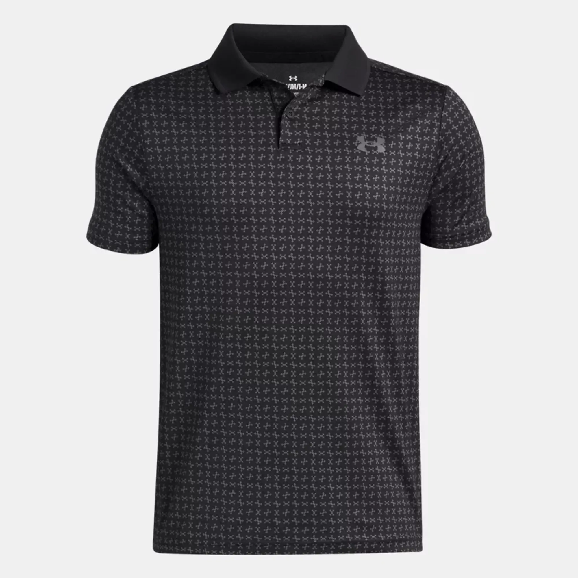 Under Armour  Matchplay Printed Boys' Polo Black / Castlerock / Castlerock YLG (59 - 63 in)
