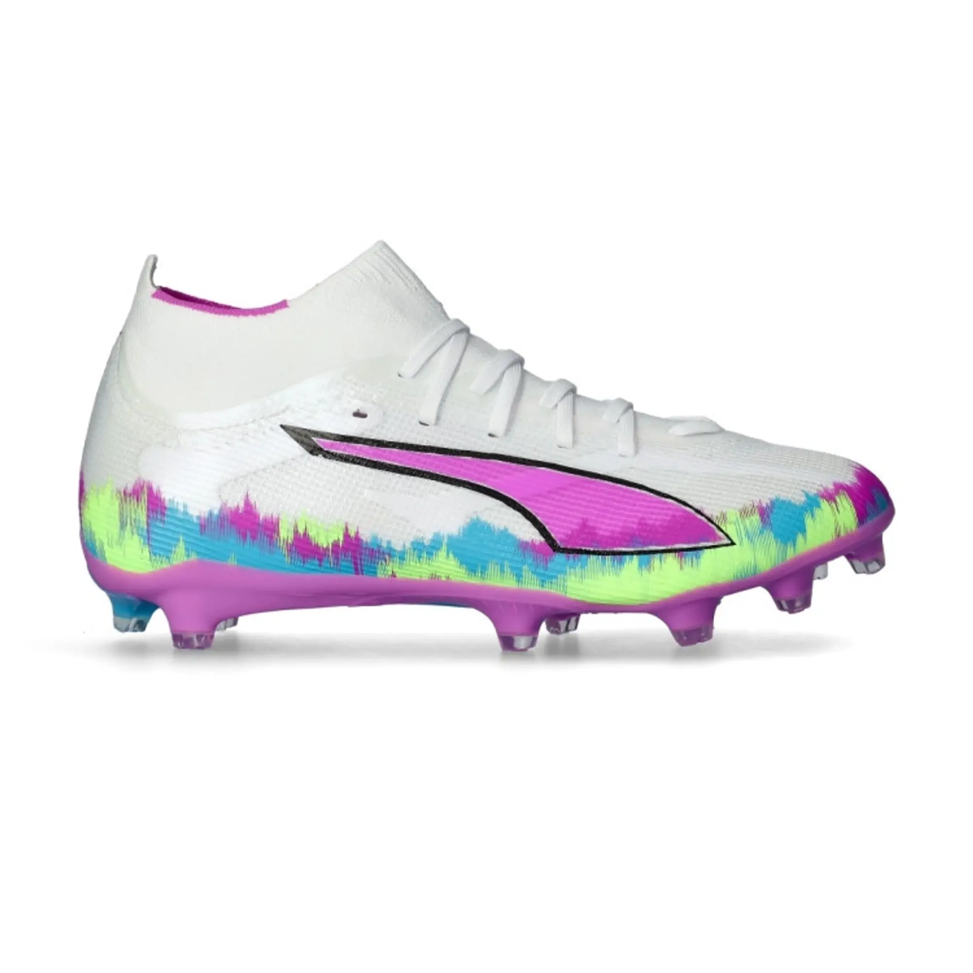 PUMA Ultra 6 Match+ Brilliance FG/AG Football Boots Women, White/Fizzy Apple/Bright Aqua