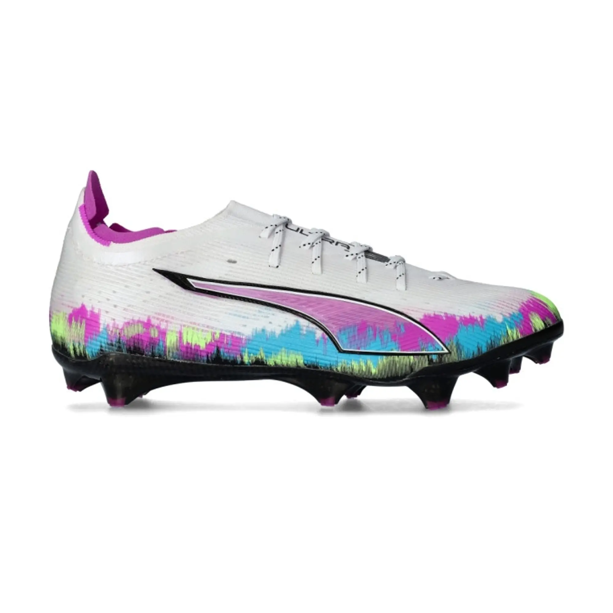 PUMA Ultra 6 Carbon Brilliance FG Football Boots Women, White/Fizzy Apple/Bright Aqua