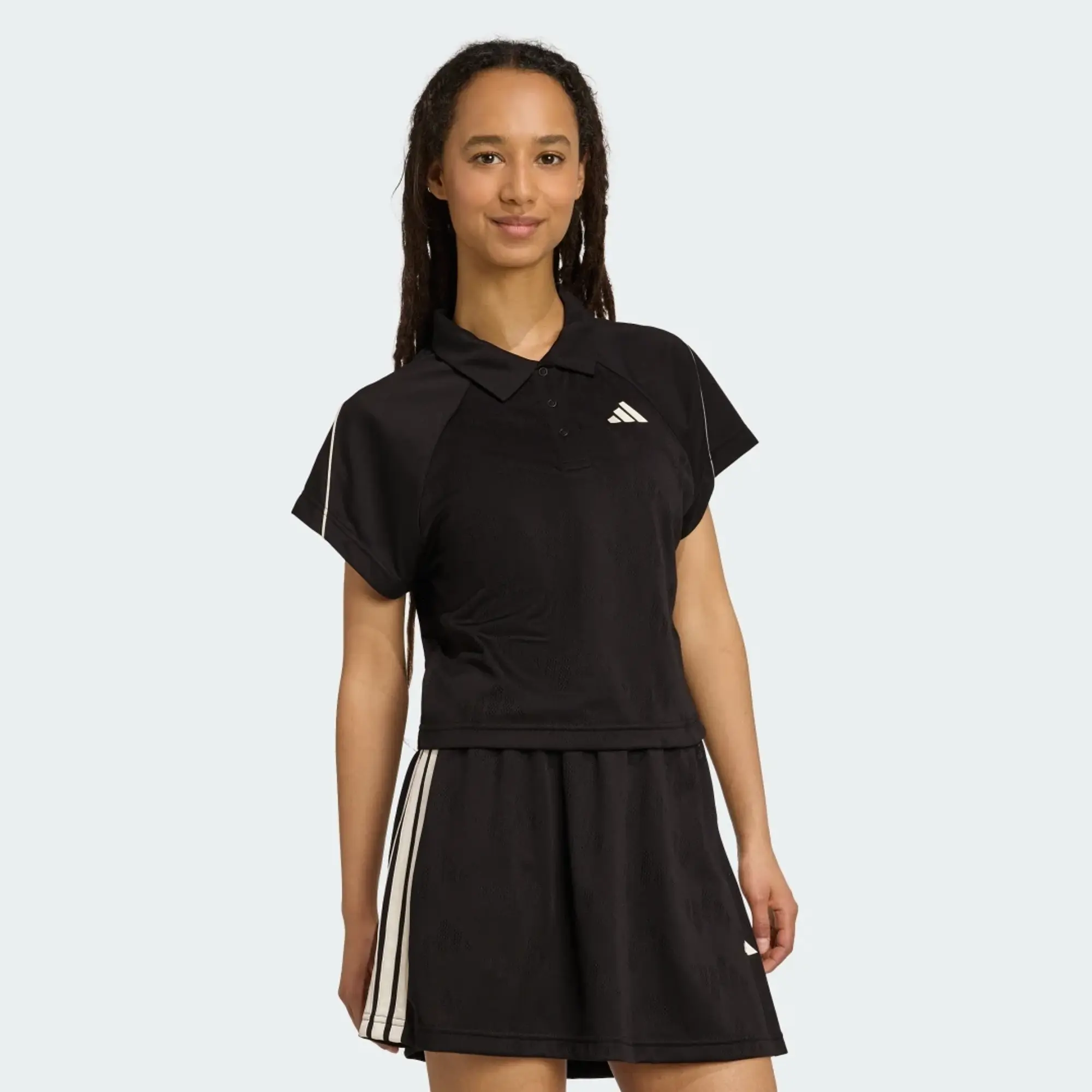 adidas Stadium 3-Stripes Tennis Inspired Jacquard Polo Shirt T-Shirt