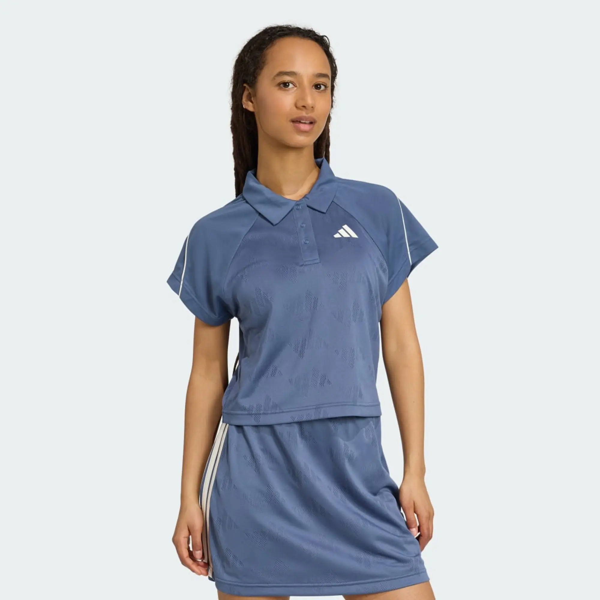 adidas Stadium 3-Stripes Tennis Inspired Jacquard Polo Shirt T-Shirt