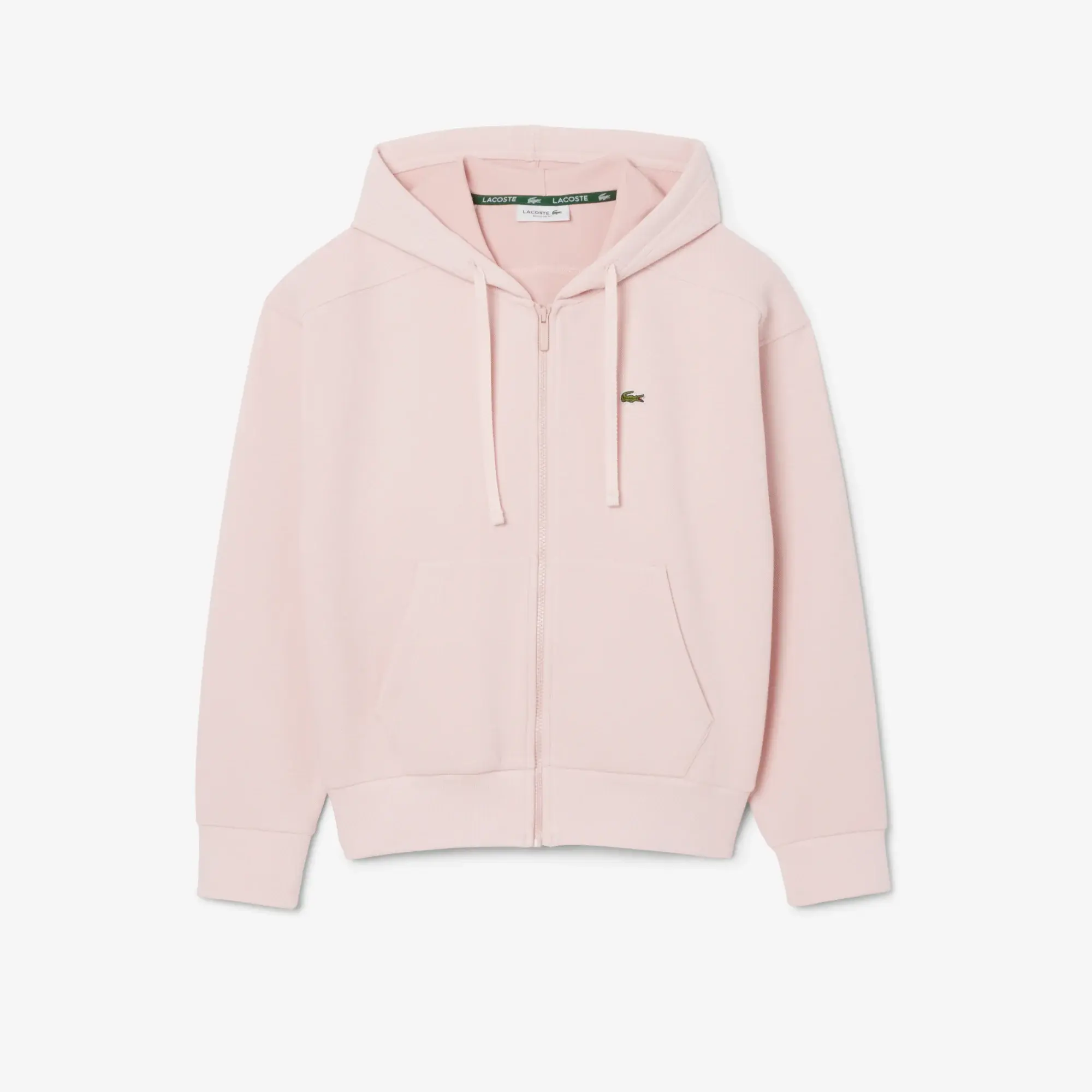 Lacoste Zipped Piqué Hoodie - Light Pink