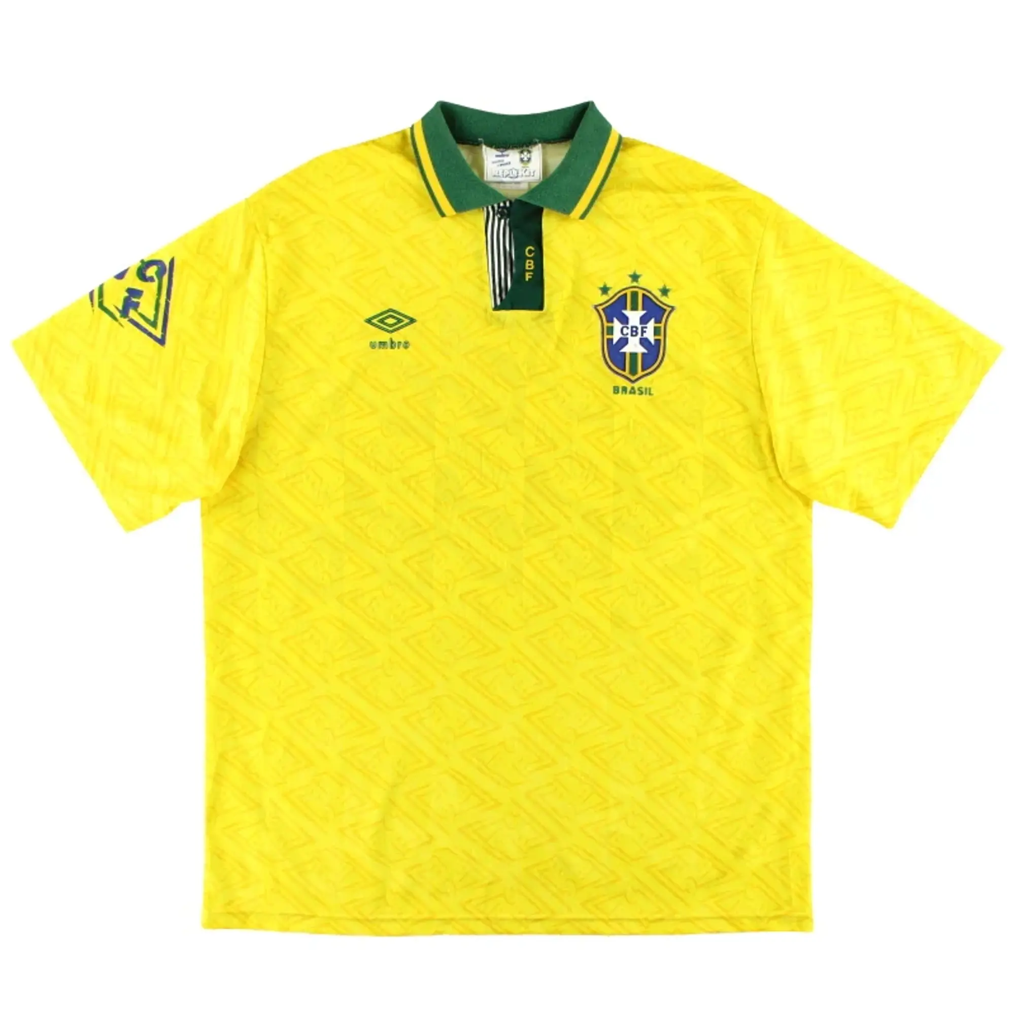 1991-93 Brazil Umbro Home Shirt *As New* L - Brazil / Mint / Large