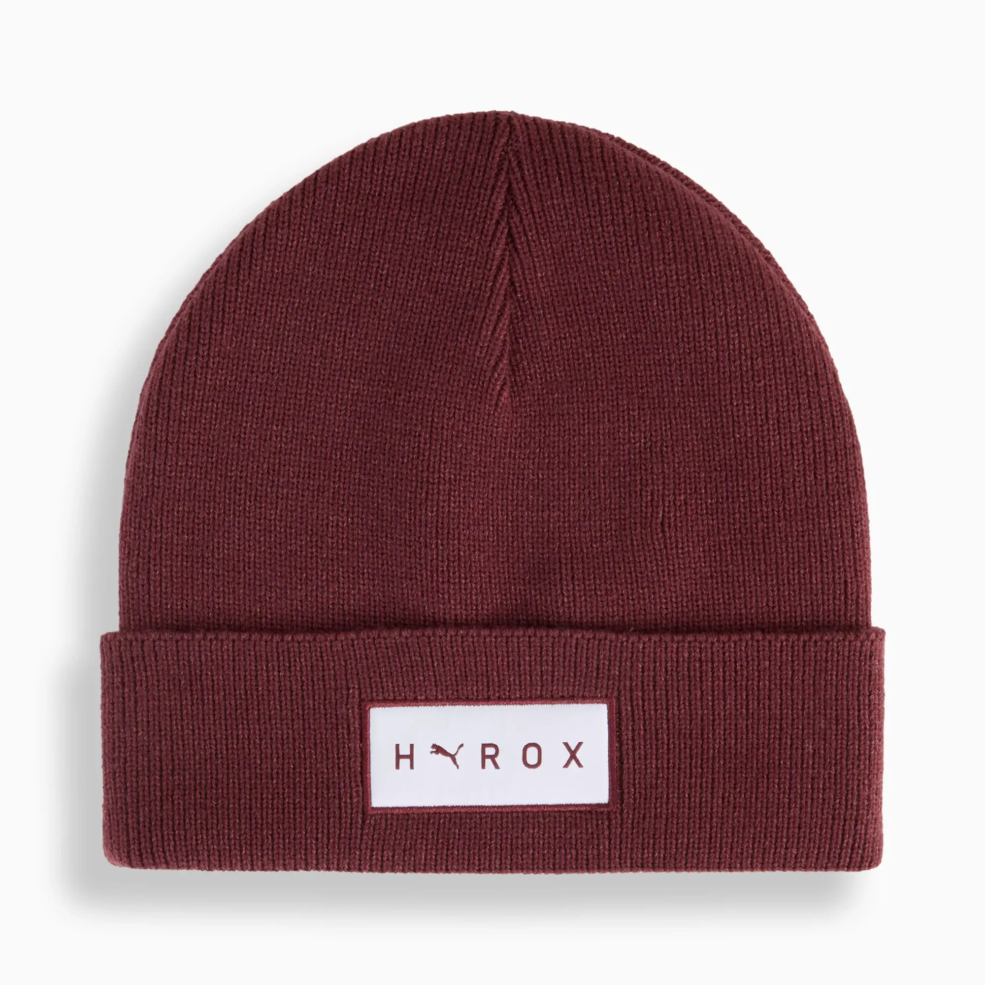 PUMA x HYROX Mid Crown Beanie Hat, Ruby Shimmer