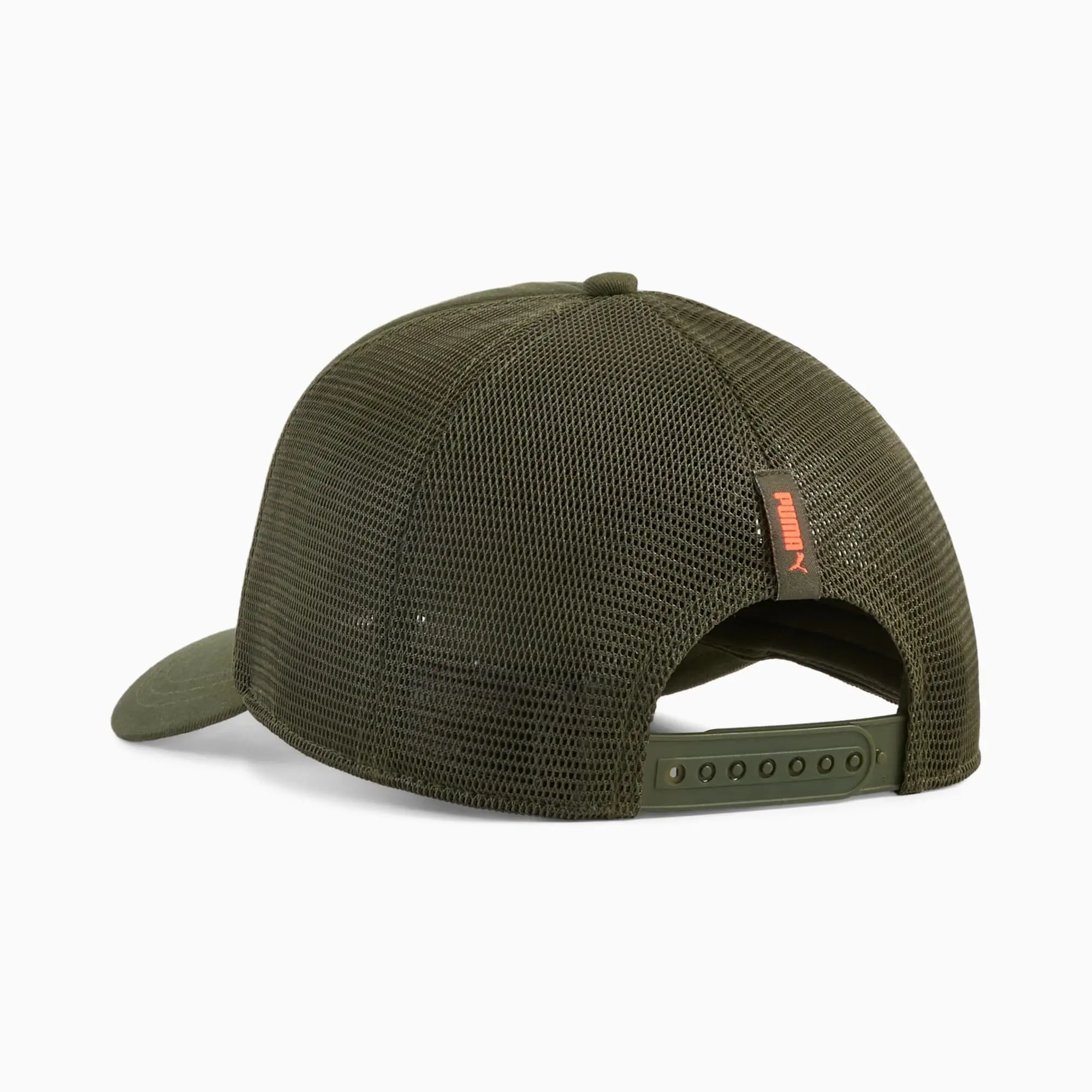 PUMA x HYROX Trucker Cap, Dark Olive/Glowing Orange