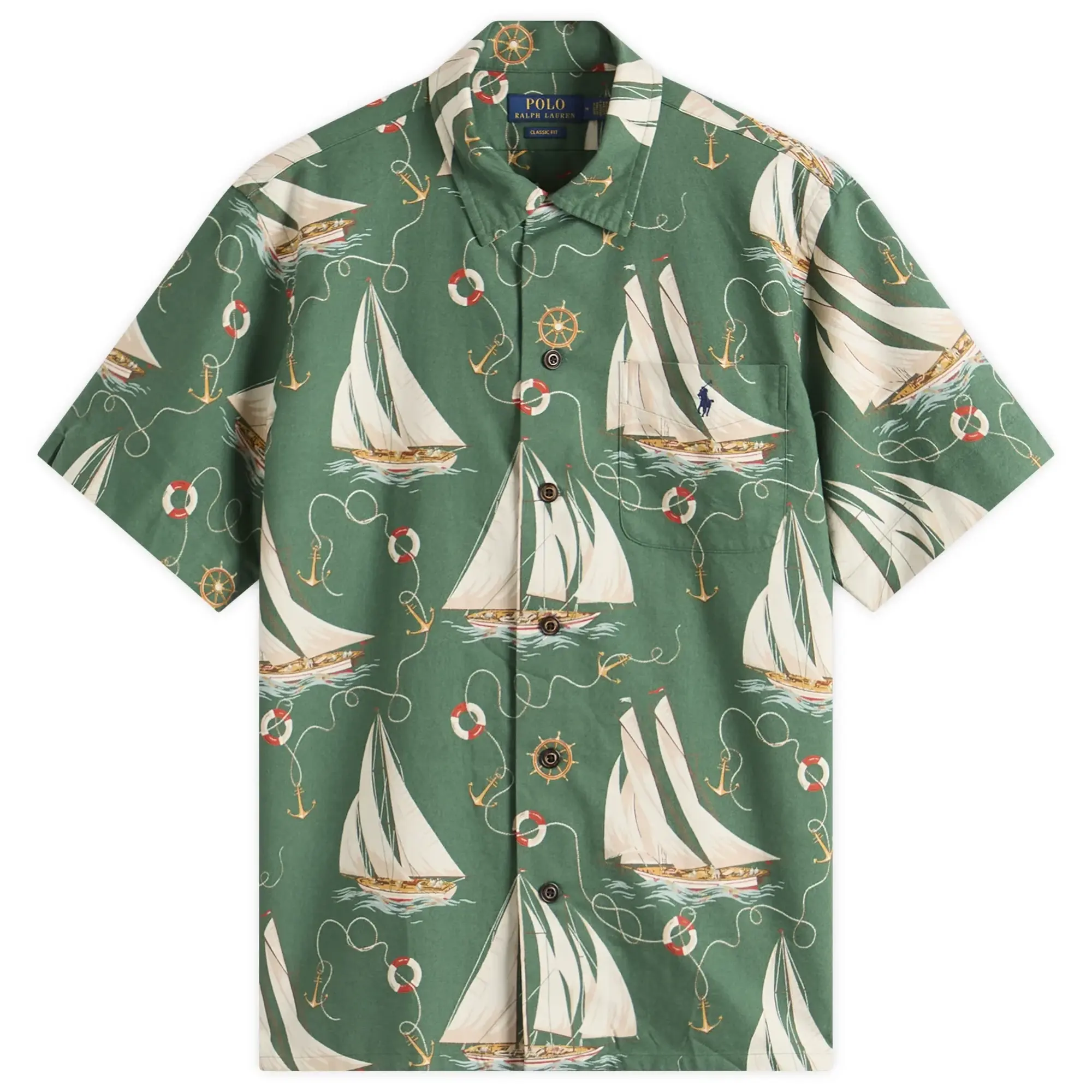 Polo Ralph Lauren Men's Boat Vacation Shirt Helms Anchors
