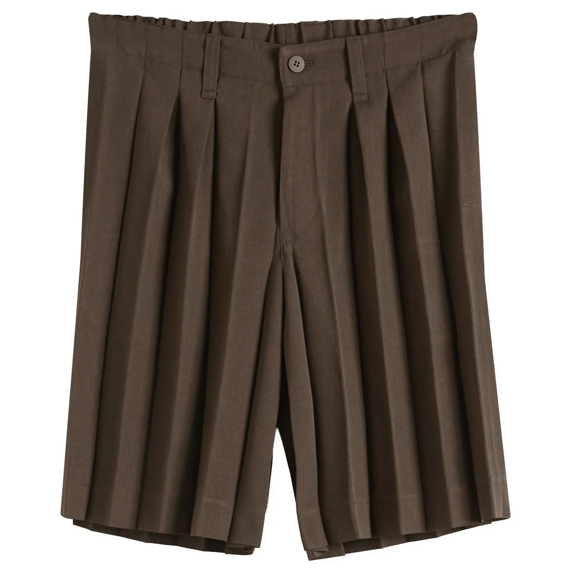 Homme Plissé Issey Miyake Men's Edge Trousers Dark Brown