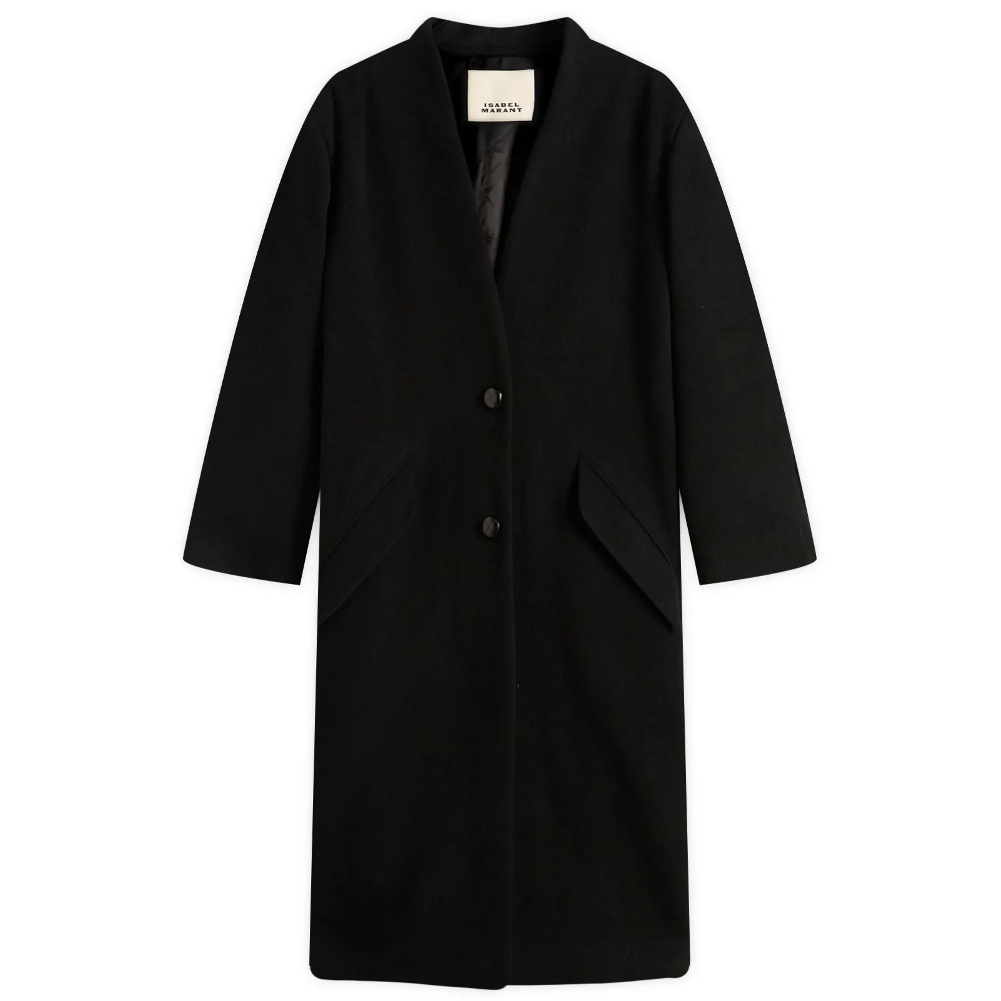 Isabel Marant Women's Florane Long Wool Coat Black