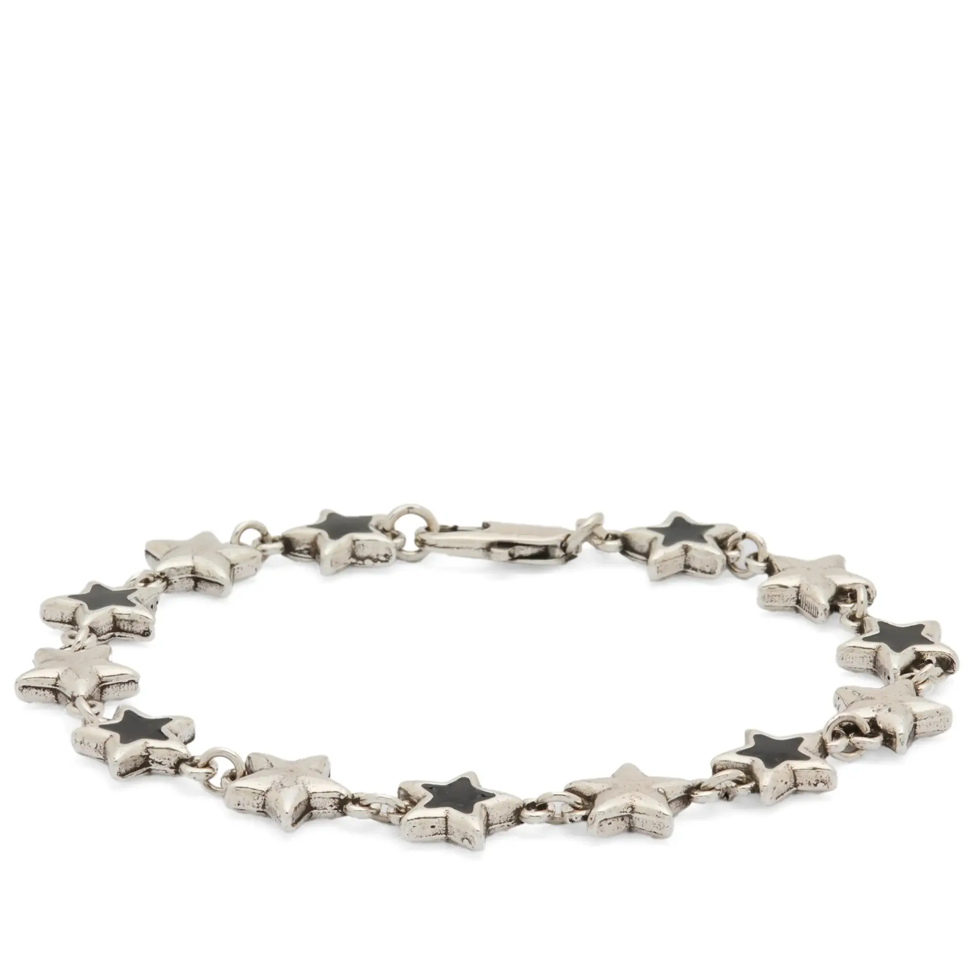 TwoJeys Men's Enameled Stars Bracelet Black/Silver