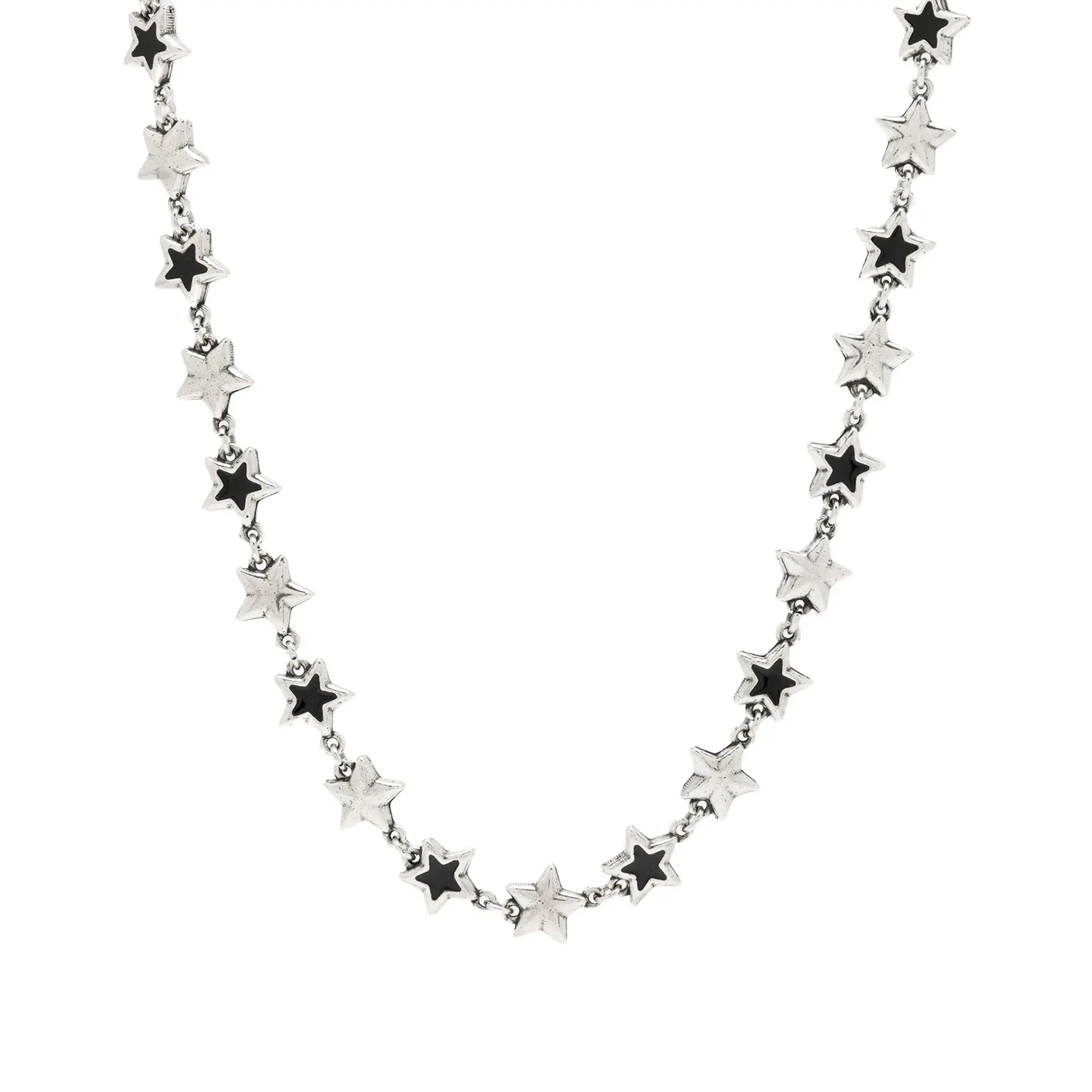 TwoJeys Men's Enameled Stars Necklace Black/Silver
