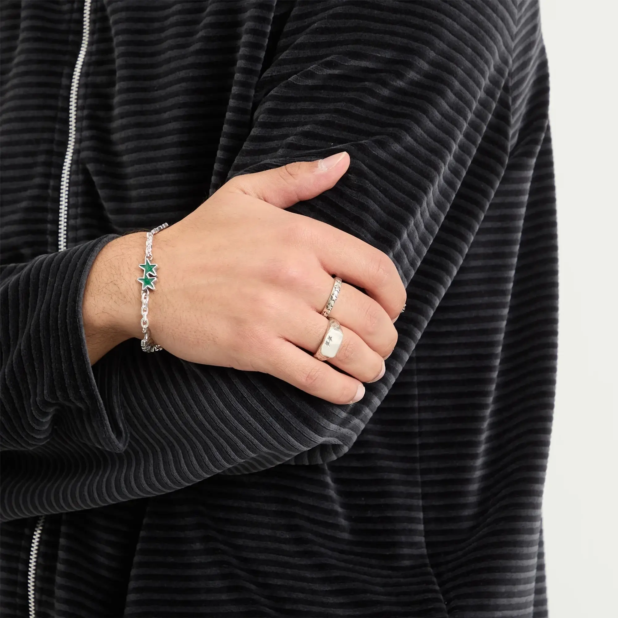 TwoJeys Men's Star Studded Ring Silver