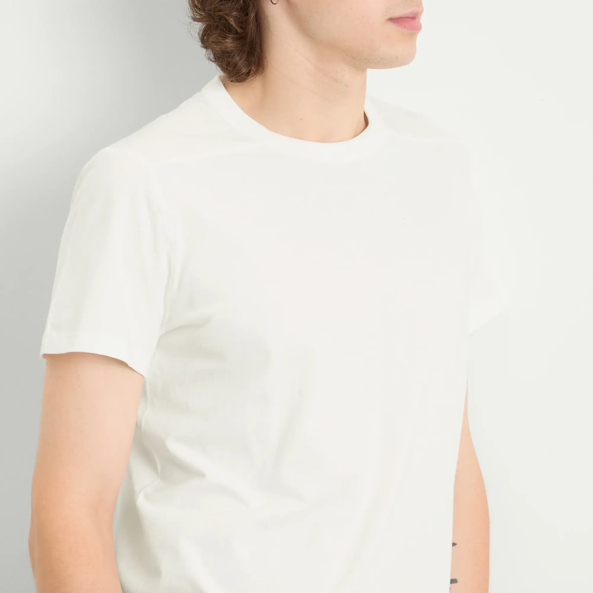 Rick Owens Men's Short Level T-Shirt Milk