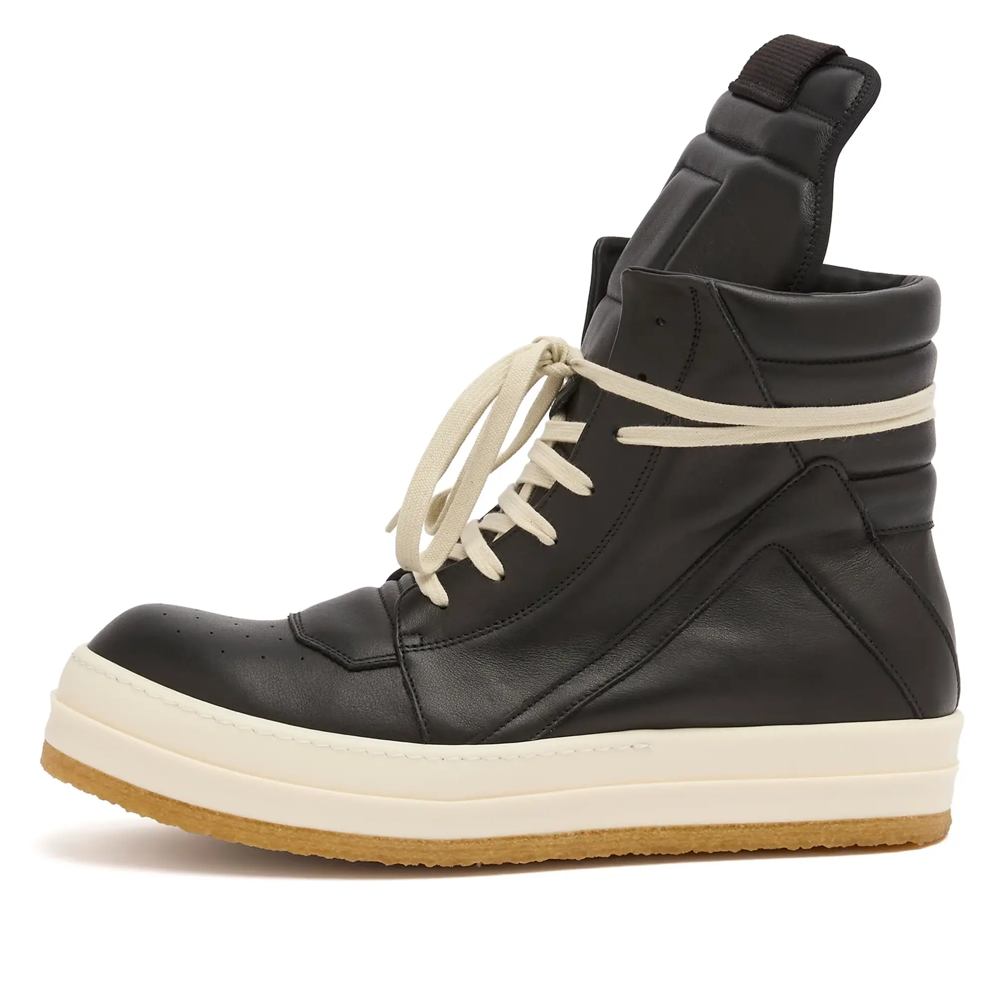 Rick Owens Men's Creep Geobasket Sneaker Black/Milk