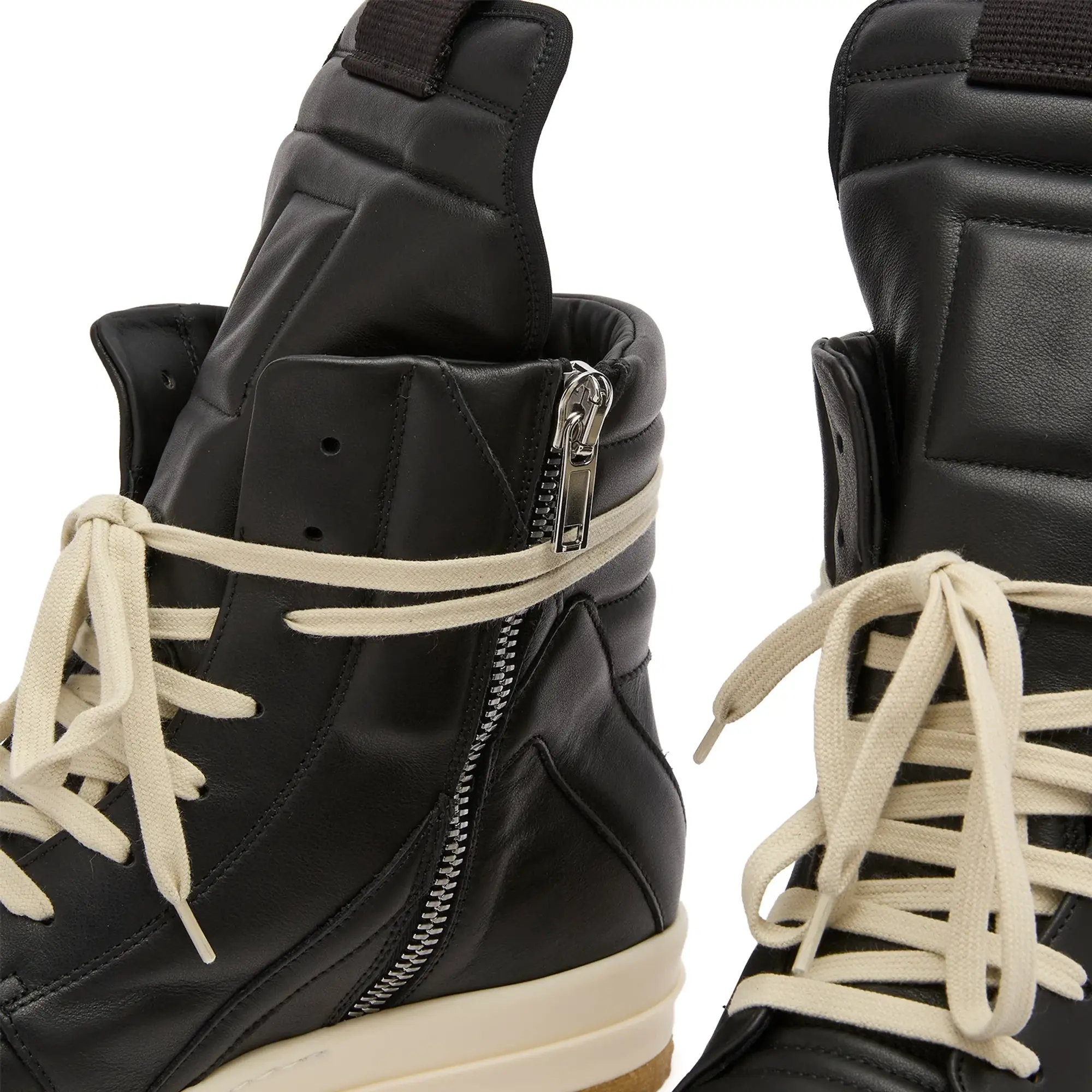 Rick Owens Men's Creep Geobasket Sneaker Black/Milk