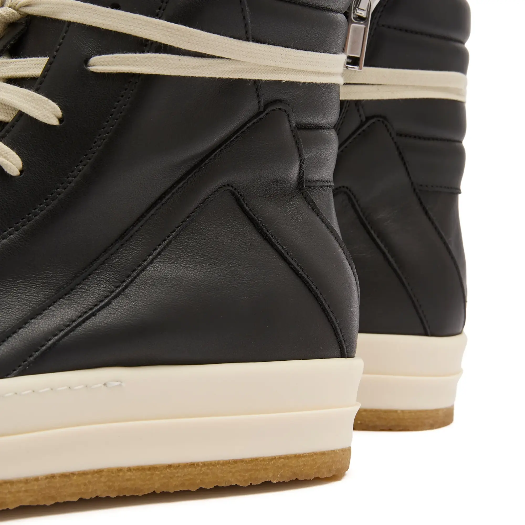 Rick Owens Men's Creep Geobasket Sneaker Black/Milk