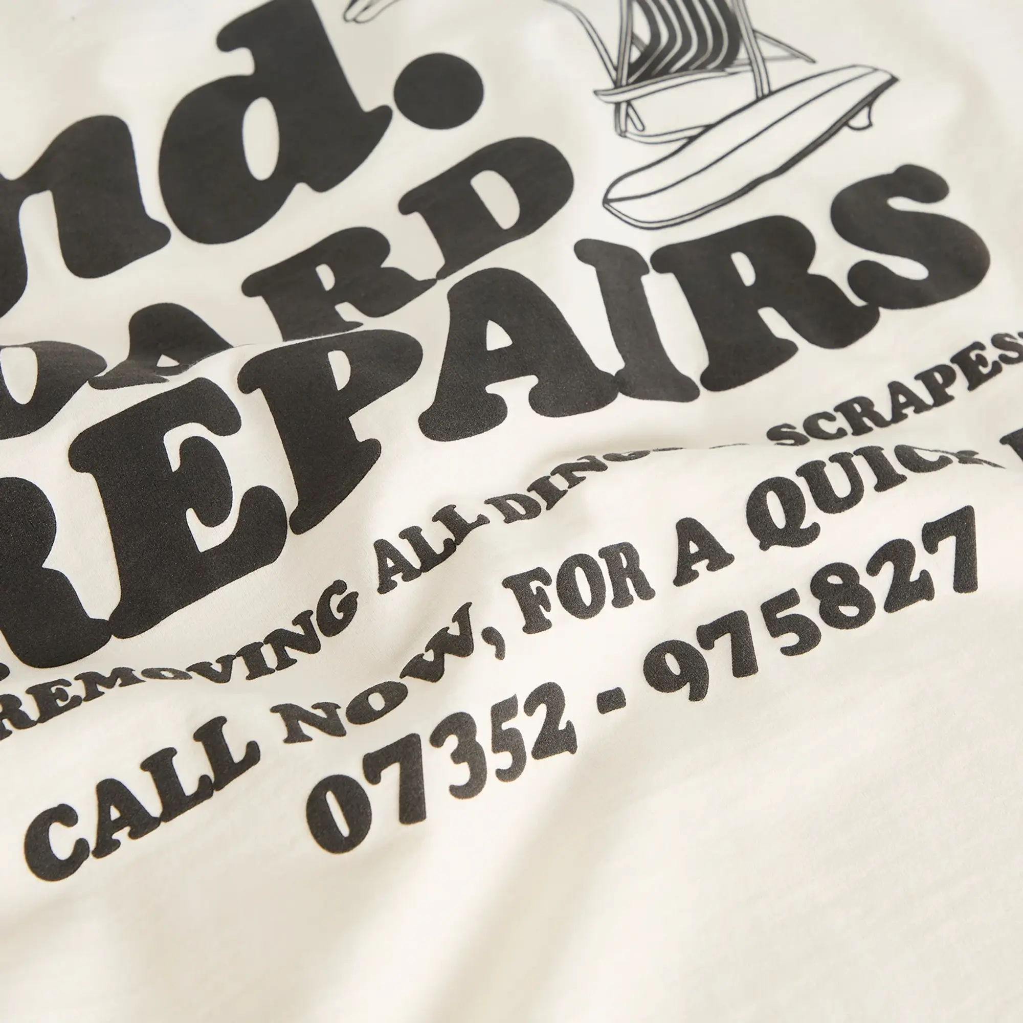 END. Coastal Board Repairs T-Shirt Ecru