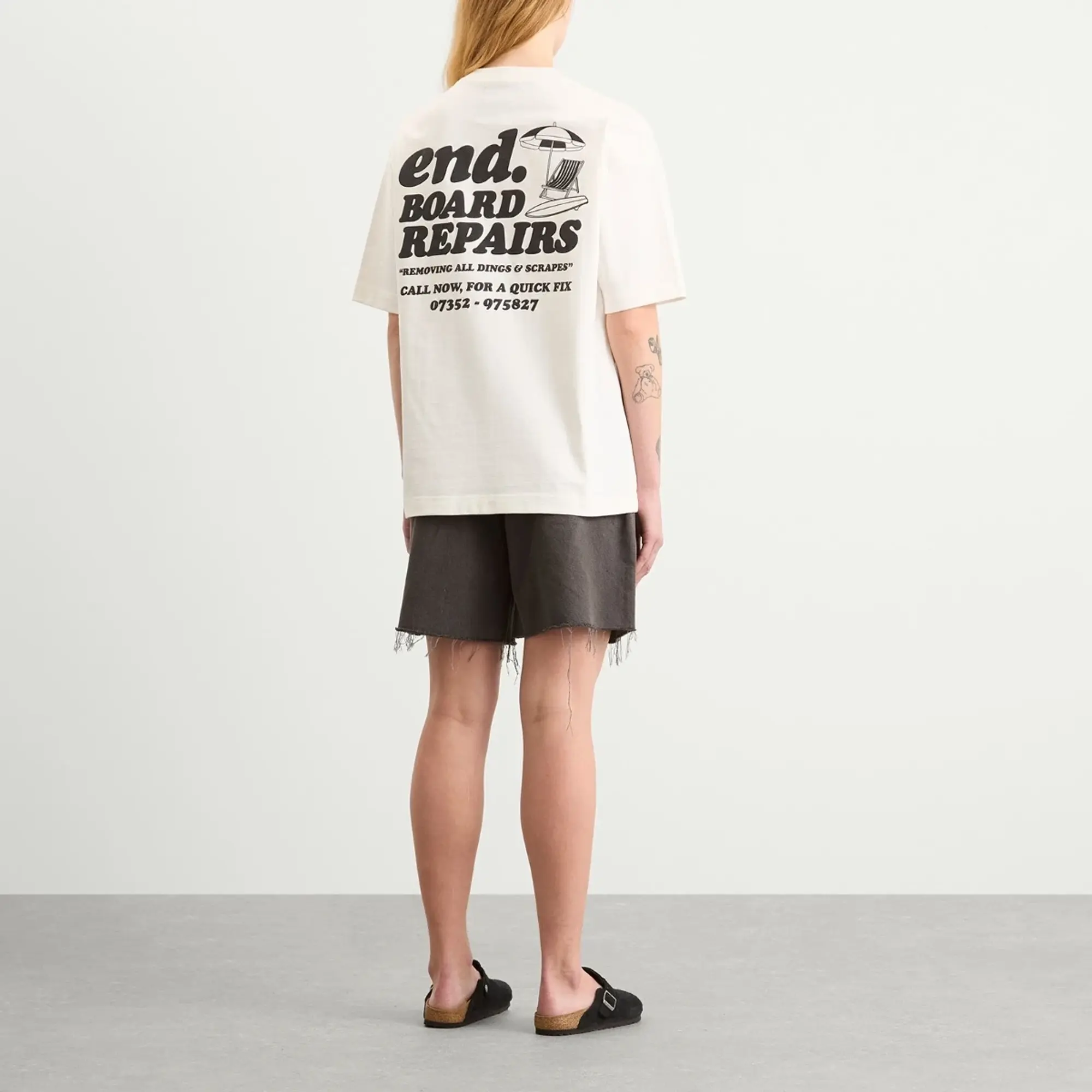 END. Coastal Board Repairs T-Shirt Ecru