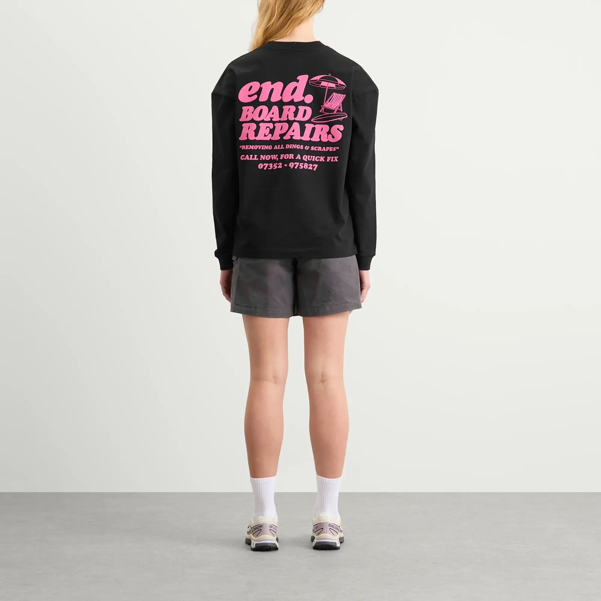 END. Coastal Board Repairs Long Sleeve T-Shirt Black