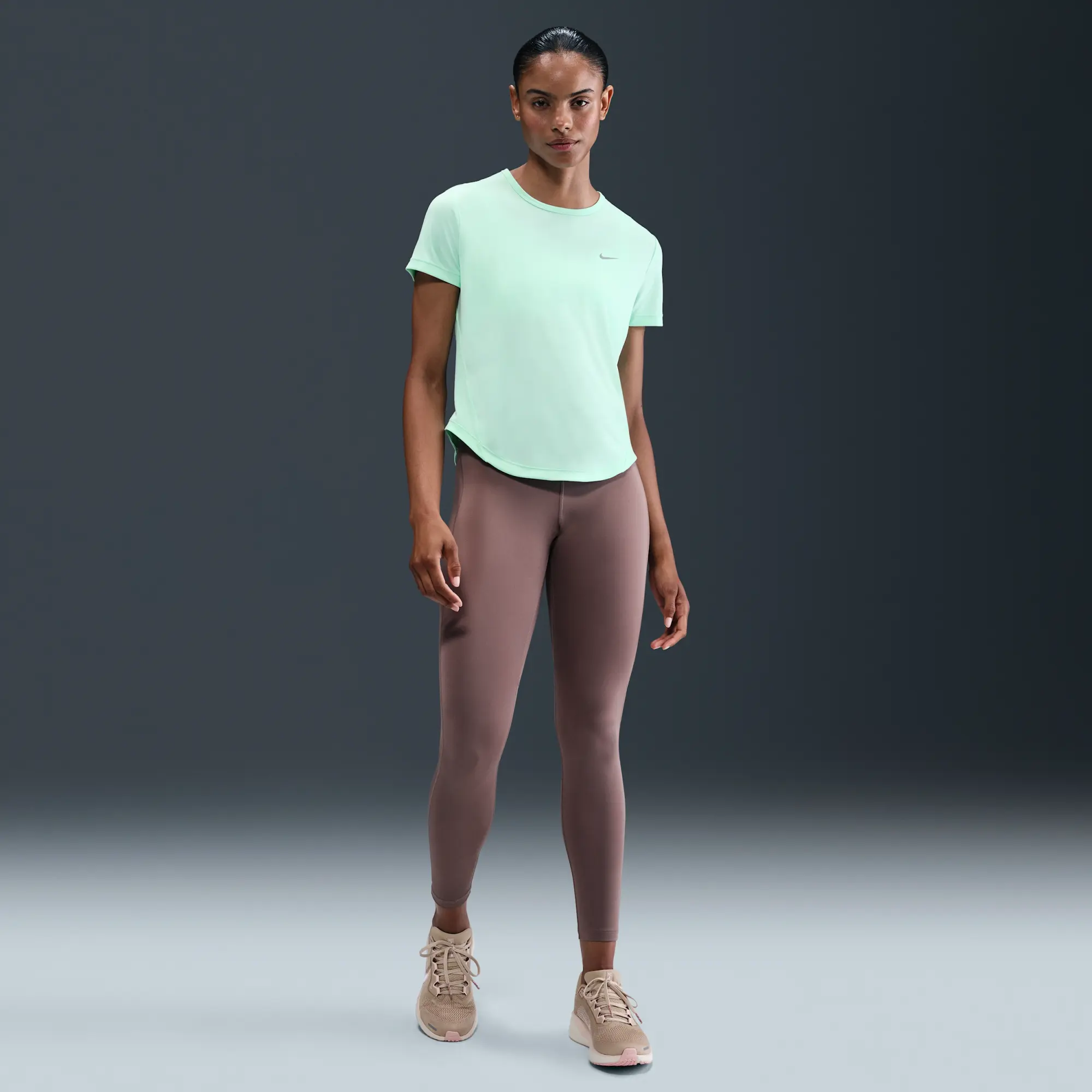 Nike Tempo Women's Dri-FIT Short-Sleeve Running Top - Green - Recycled Polyester