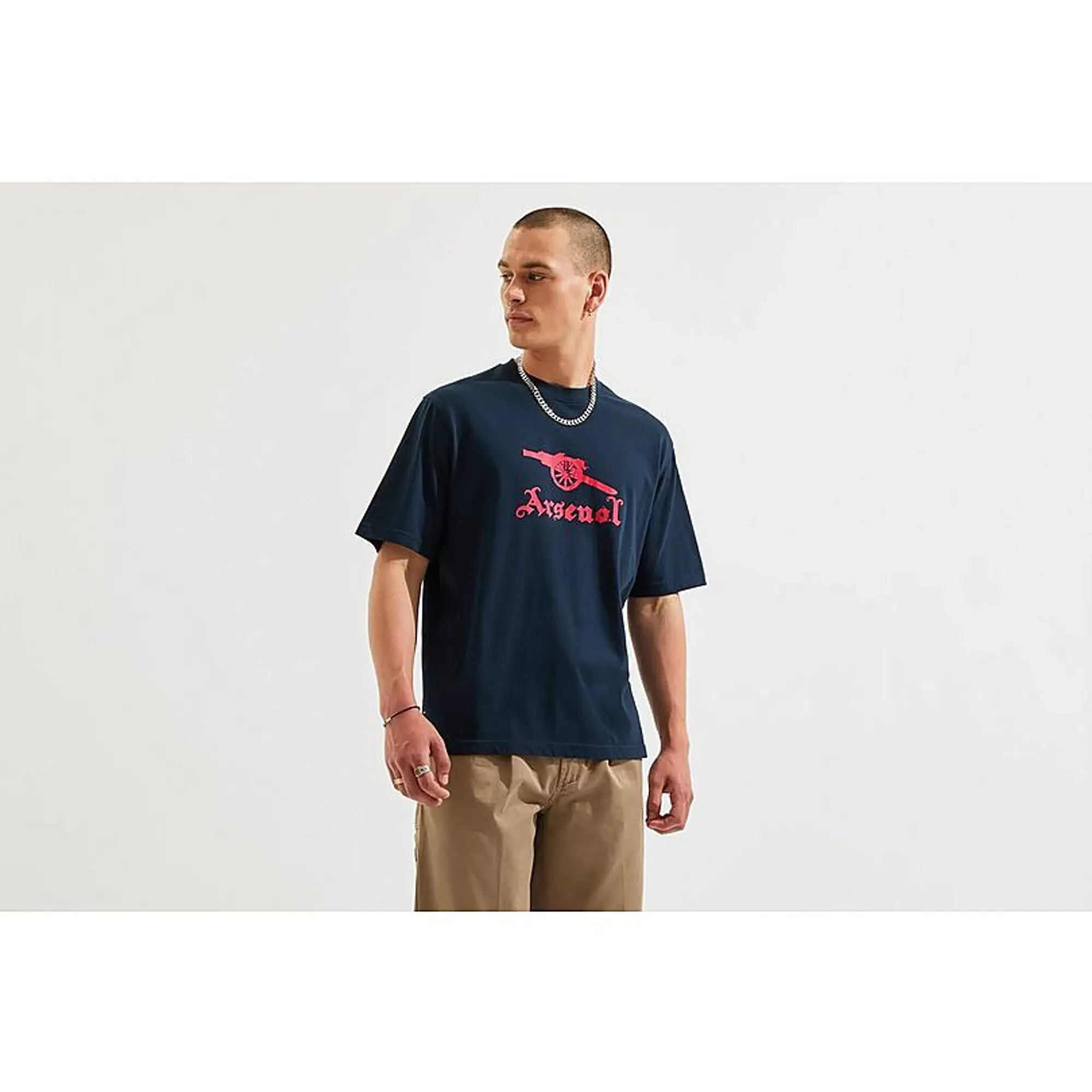 Arsenal Unisex Stamp Print T-Shirt in Navy, Multicolor