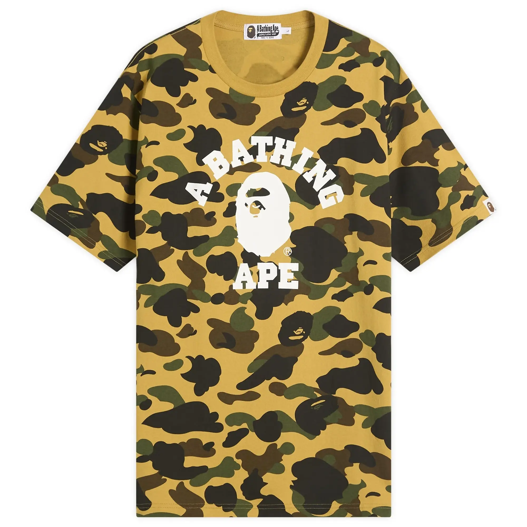 A Bathing Ape Men's 1St Camo College Tee Yellow