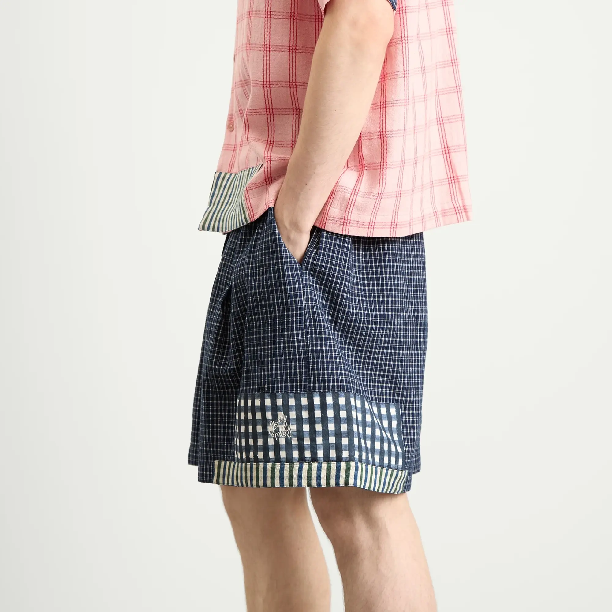Story mfg. Men's Bridge Shorts Indigo Picnic