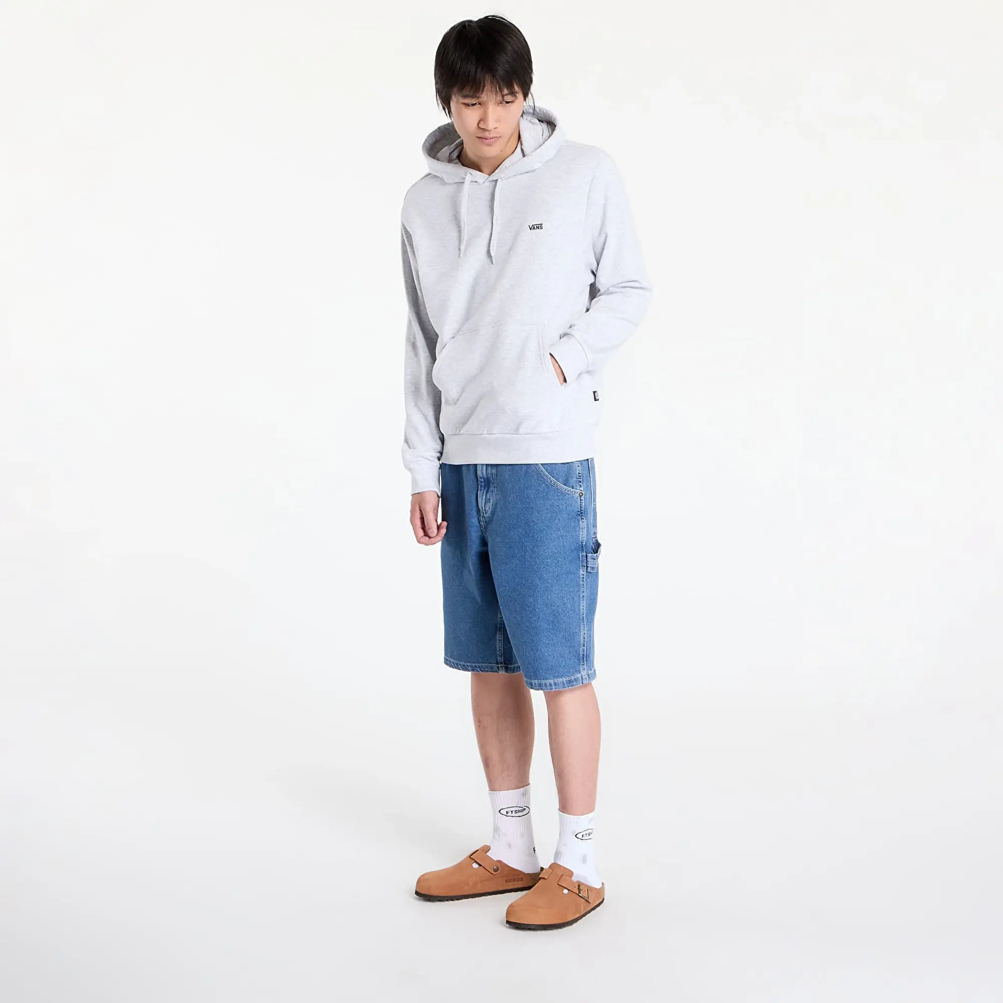 Sweatshirt Vans Left Chest Pull Over Hoodie Light Grey Heather S