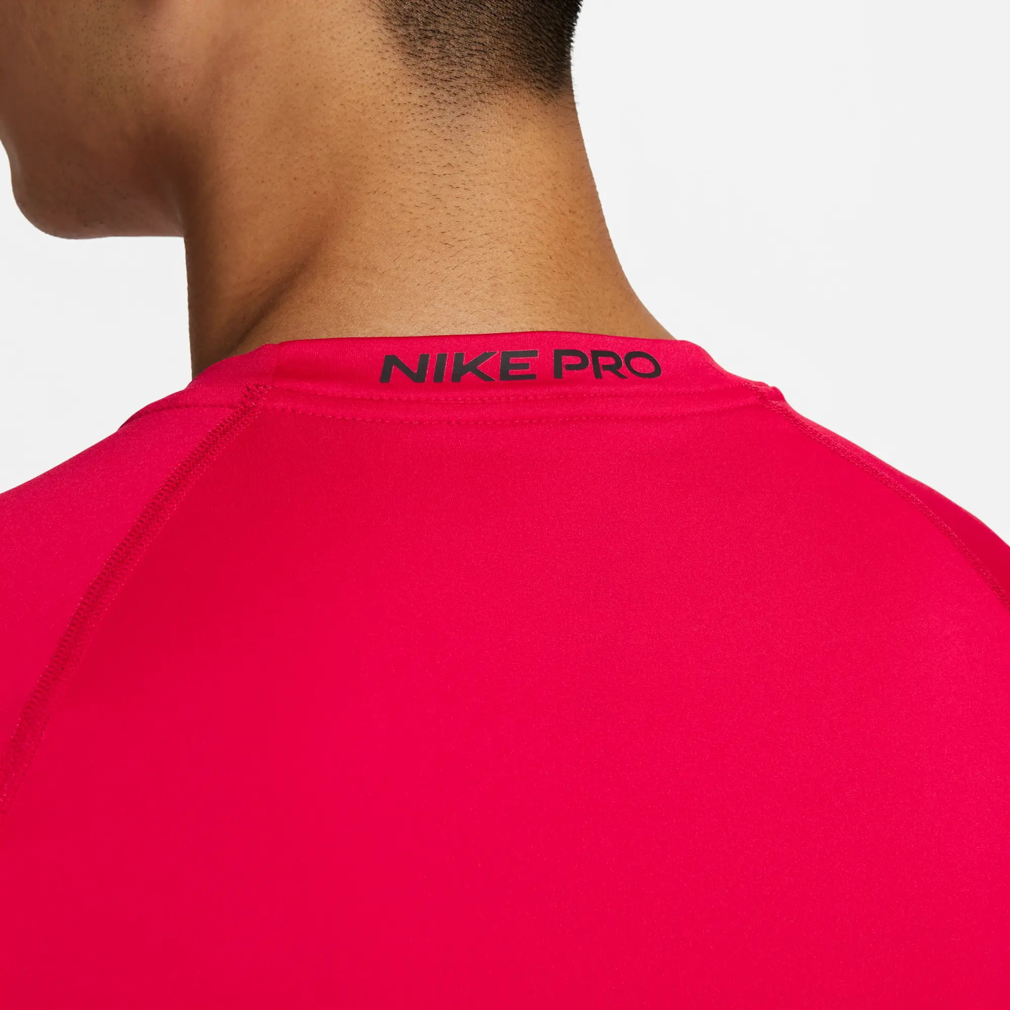 Nike Pro Men's Dri-FIT Tight Short-Sleeve Fitness Top - Red - Recycled Polyester Minimum
