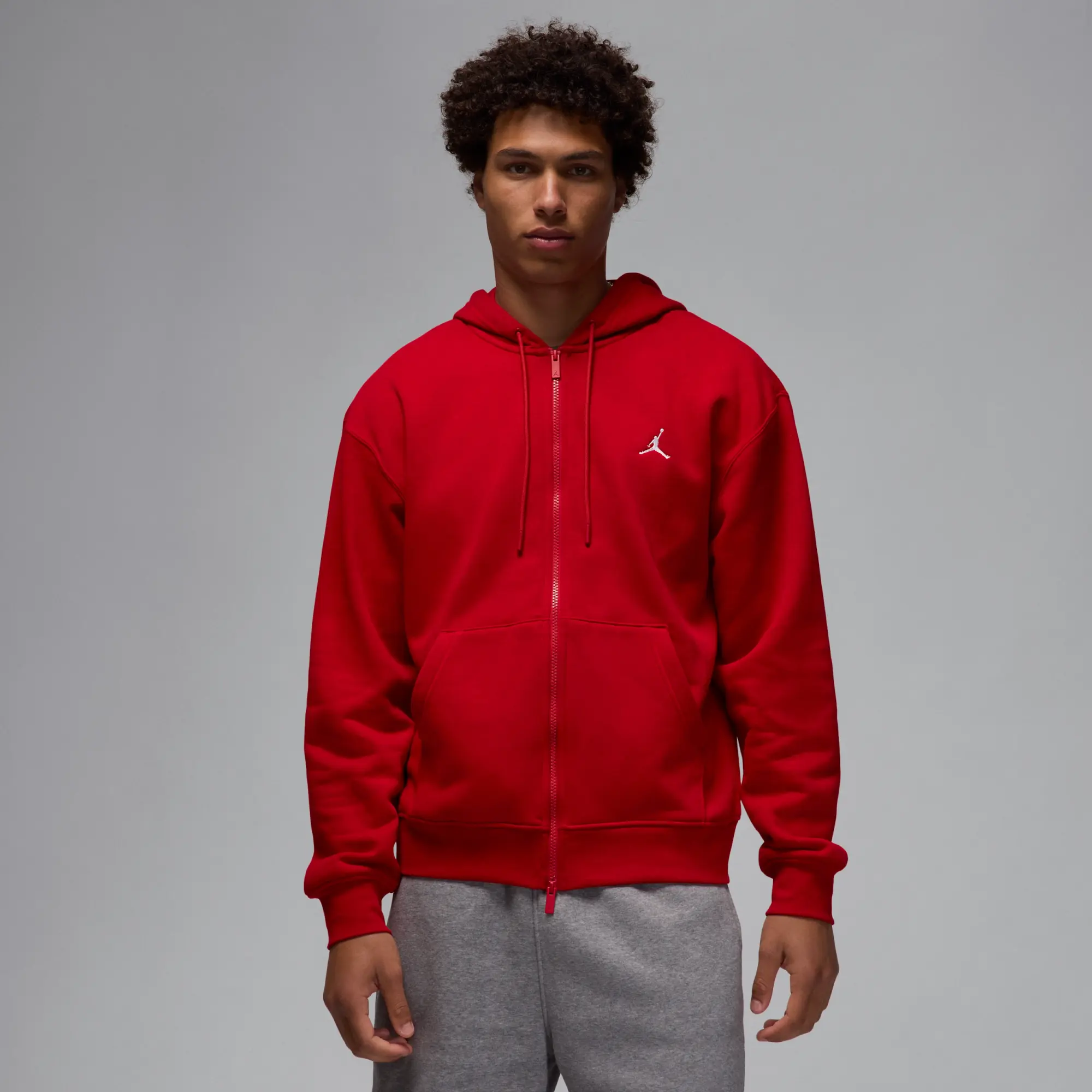 Nike Jordan Brooklyn Fleece Men's Full-Zip Hoodie - Red - Fleece