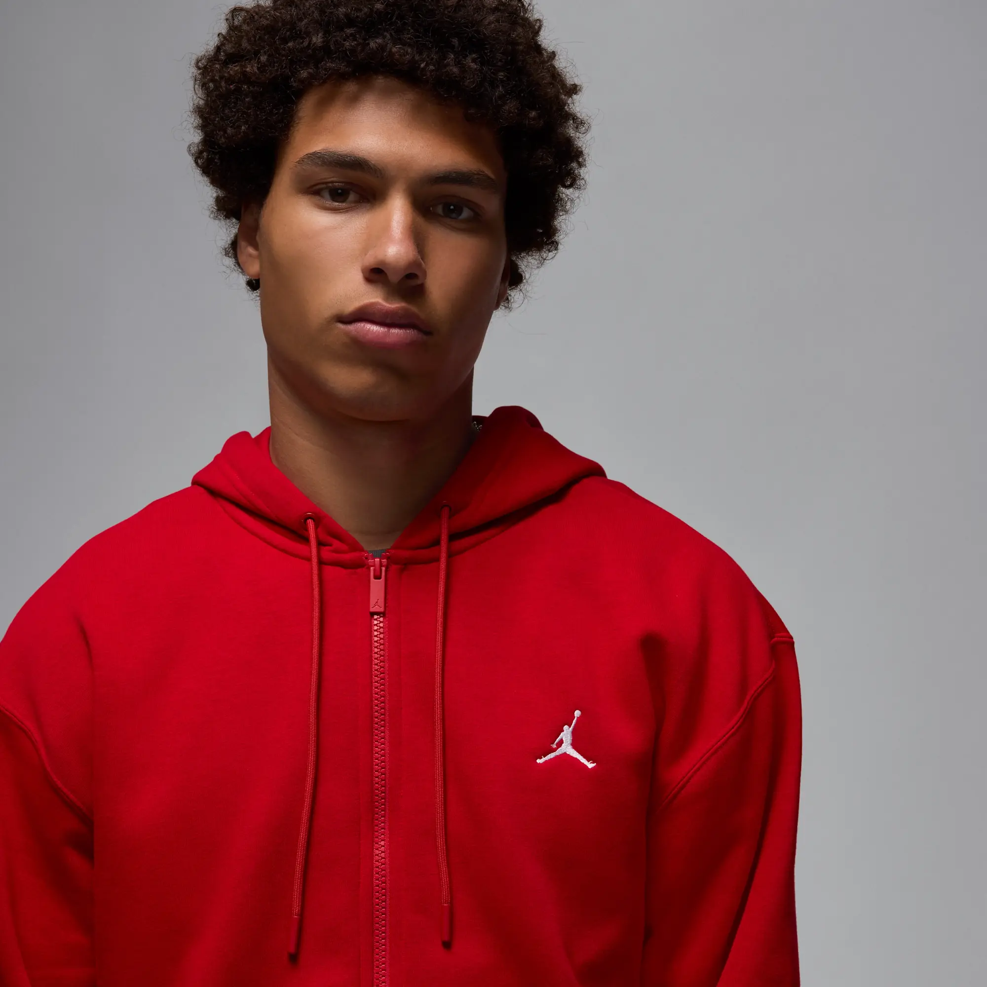 Nike Jordan Brooklyn Fleece Men's Full-Zip Hoodie - Red - Fleece