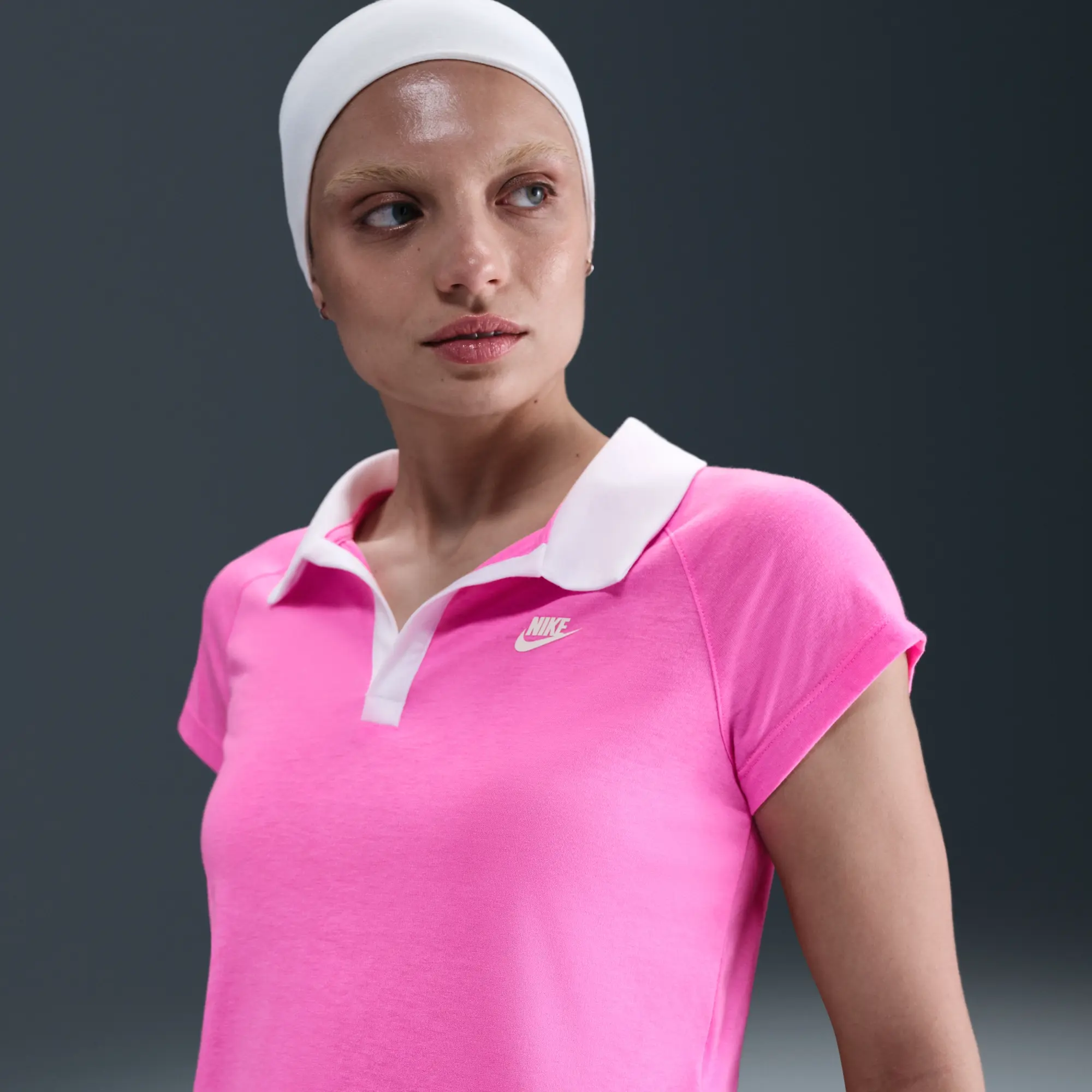Nike Sportswear Women's Slim Retro Polo Top - Pink - Sustainable Materials