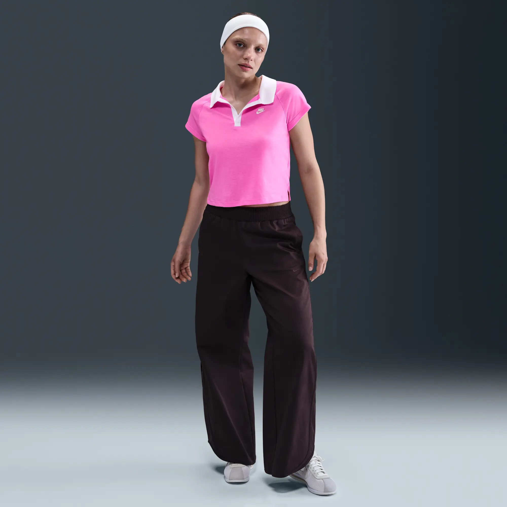 Nike Sportswear Women's Slim Retro Polo Top - Pink - Sustainable Materials