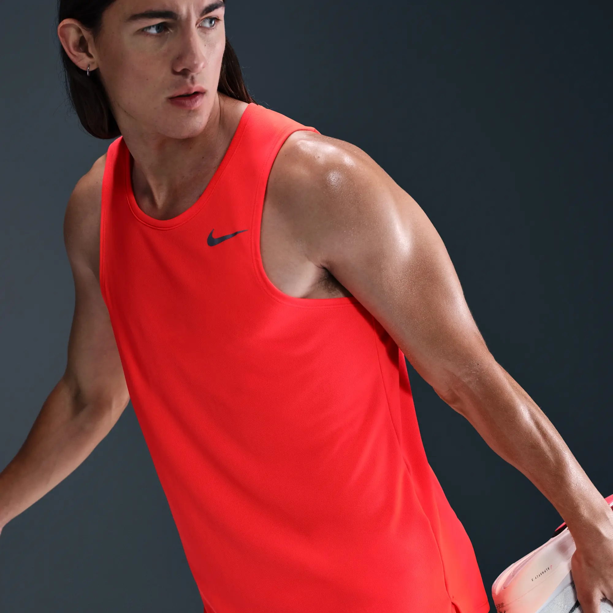 Nike Miler Men's Dri-FIT Running Tank Top - Red - Recycled Polyester