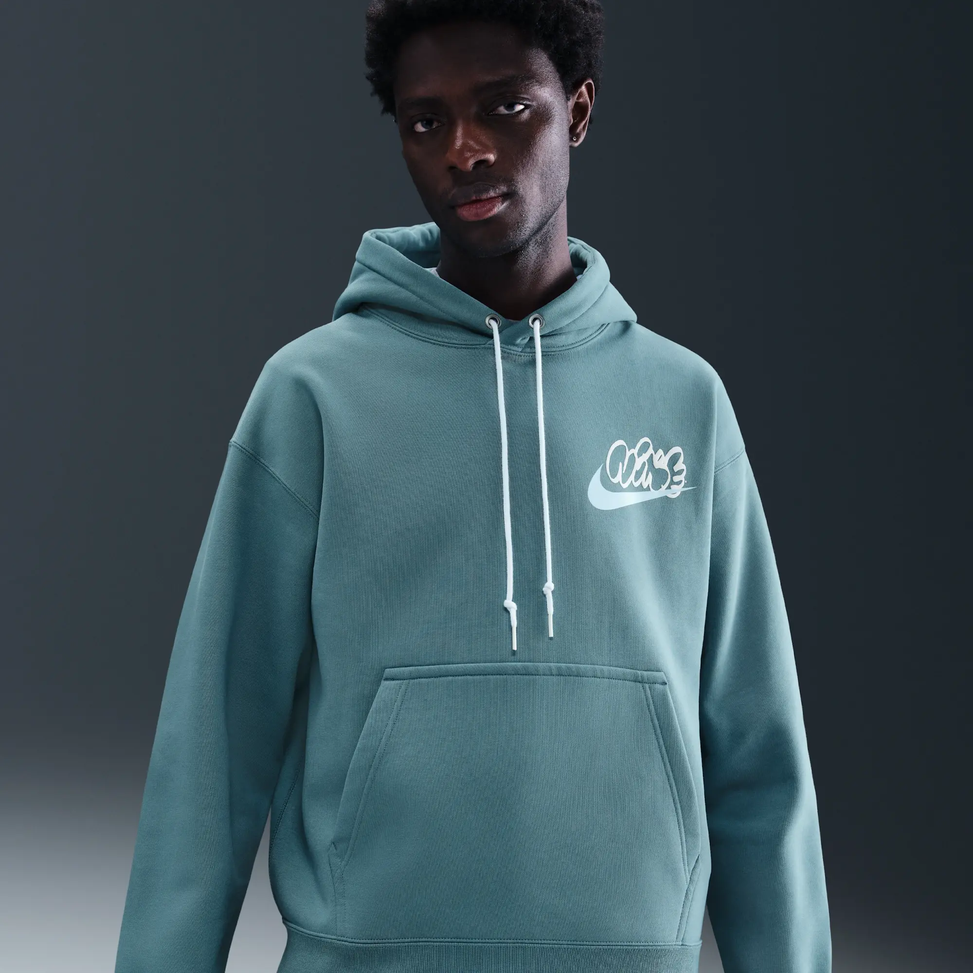 Nike Solo Swoosh Men's Fleece Hoodie - Blue - Fleece