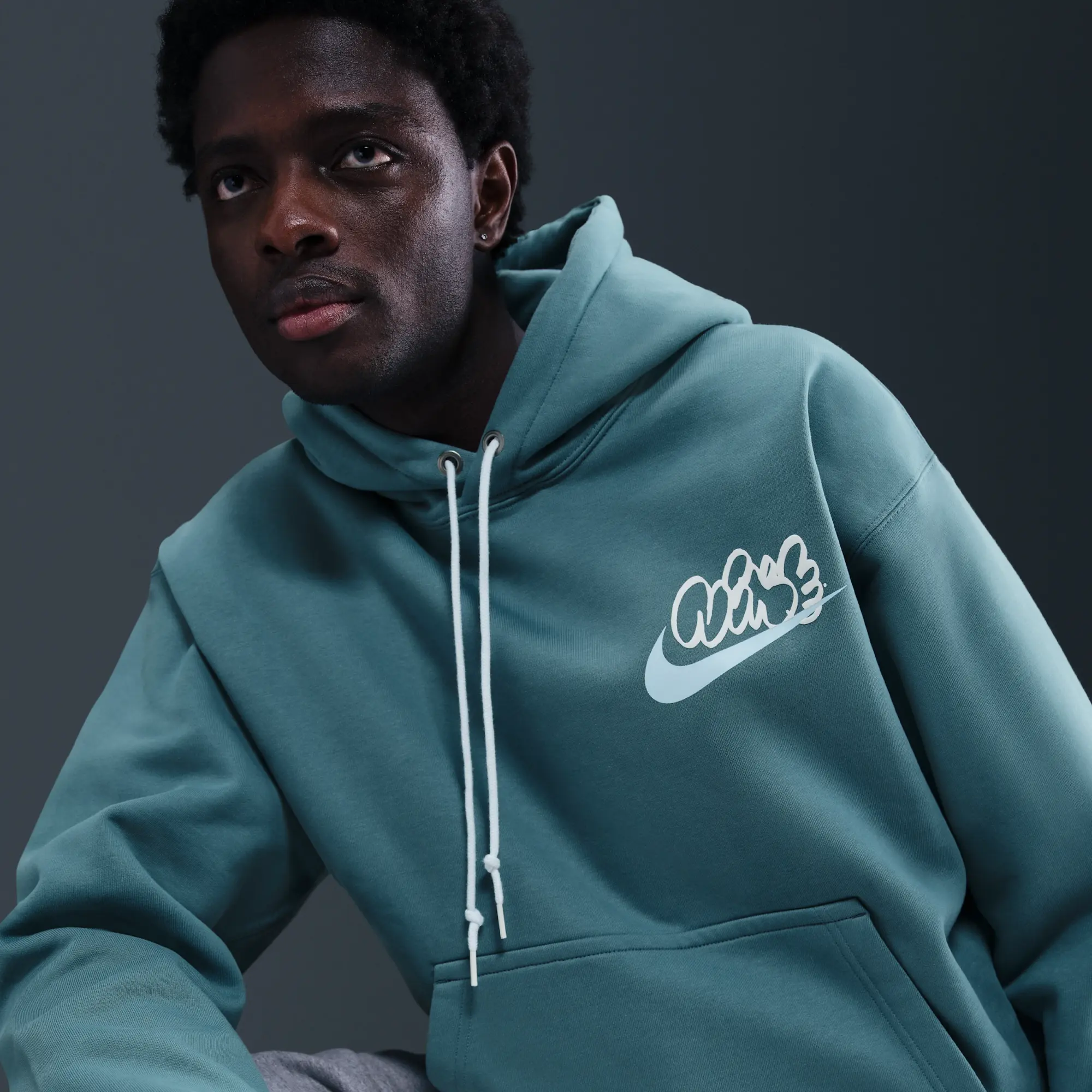 Nike Solo Swoosh Men's Fleece Hoodie - Blue - Fleece