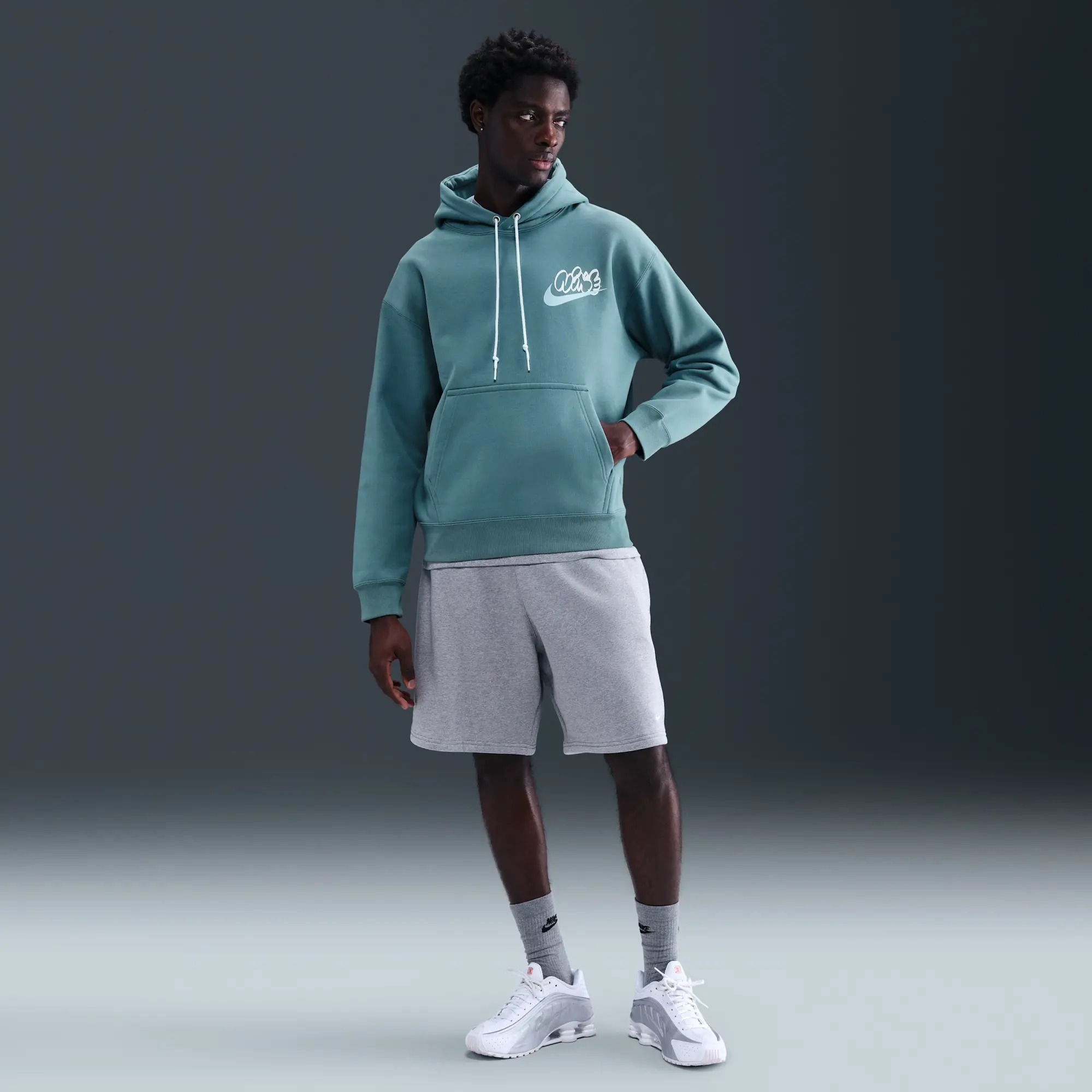 Nike Solo Swoosh Men's Fleece Hoodie - Blue - Fleece