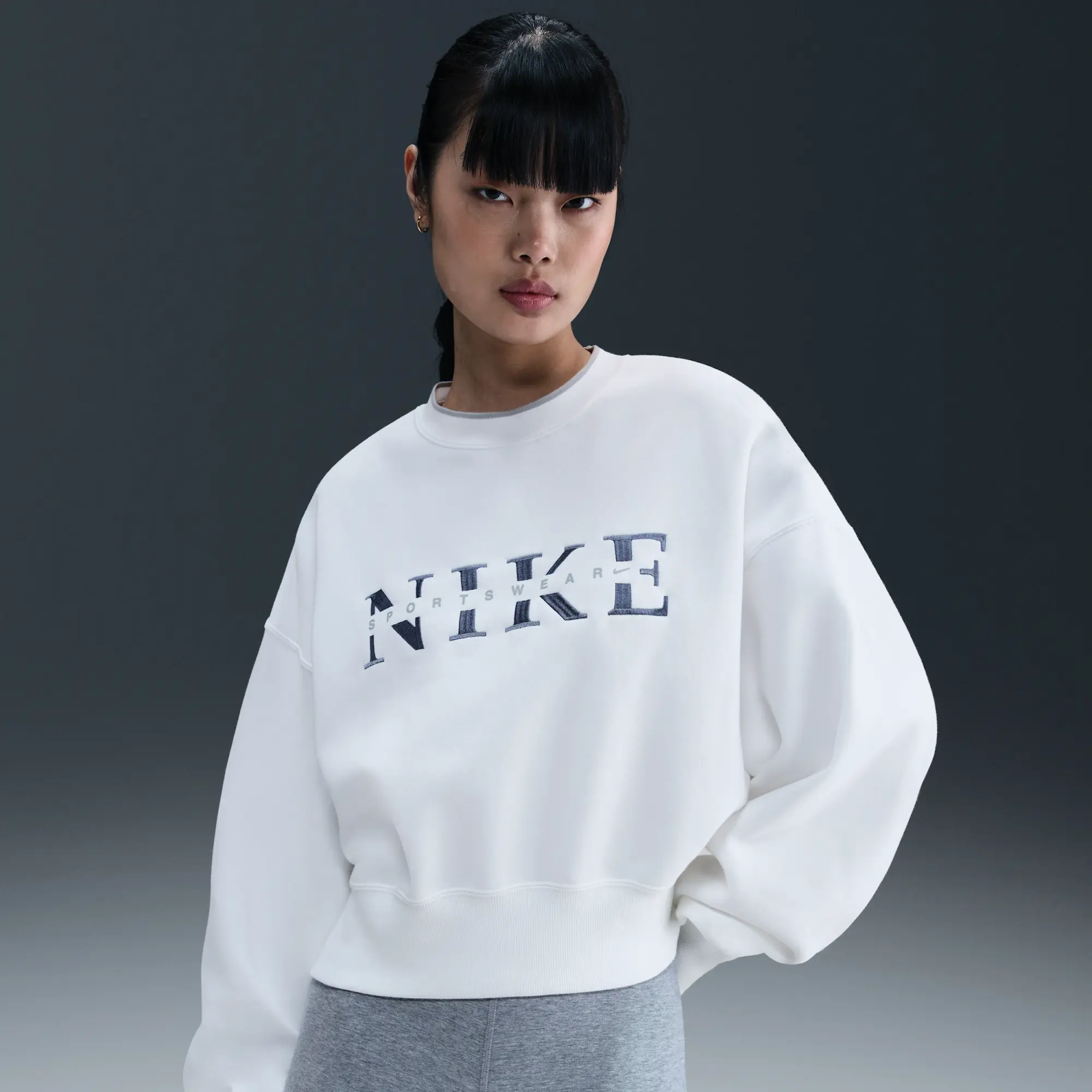 Nike Sportswear Phoenix Fleece Women's Oversized Crew-Neck Sweatshirt - White - Fleece