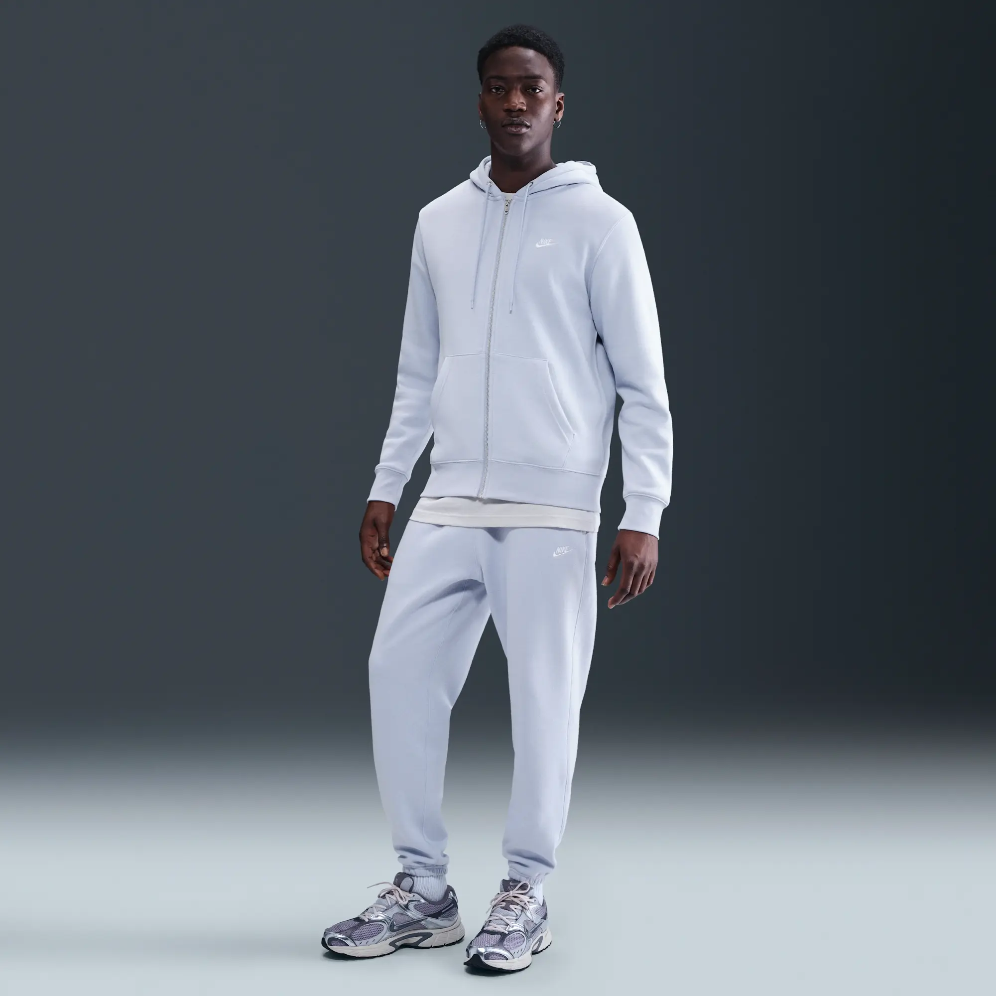 Nike Club Men's Full-Zip Fleece Hoodie - Grey - Fleece > Club Fleece