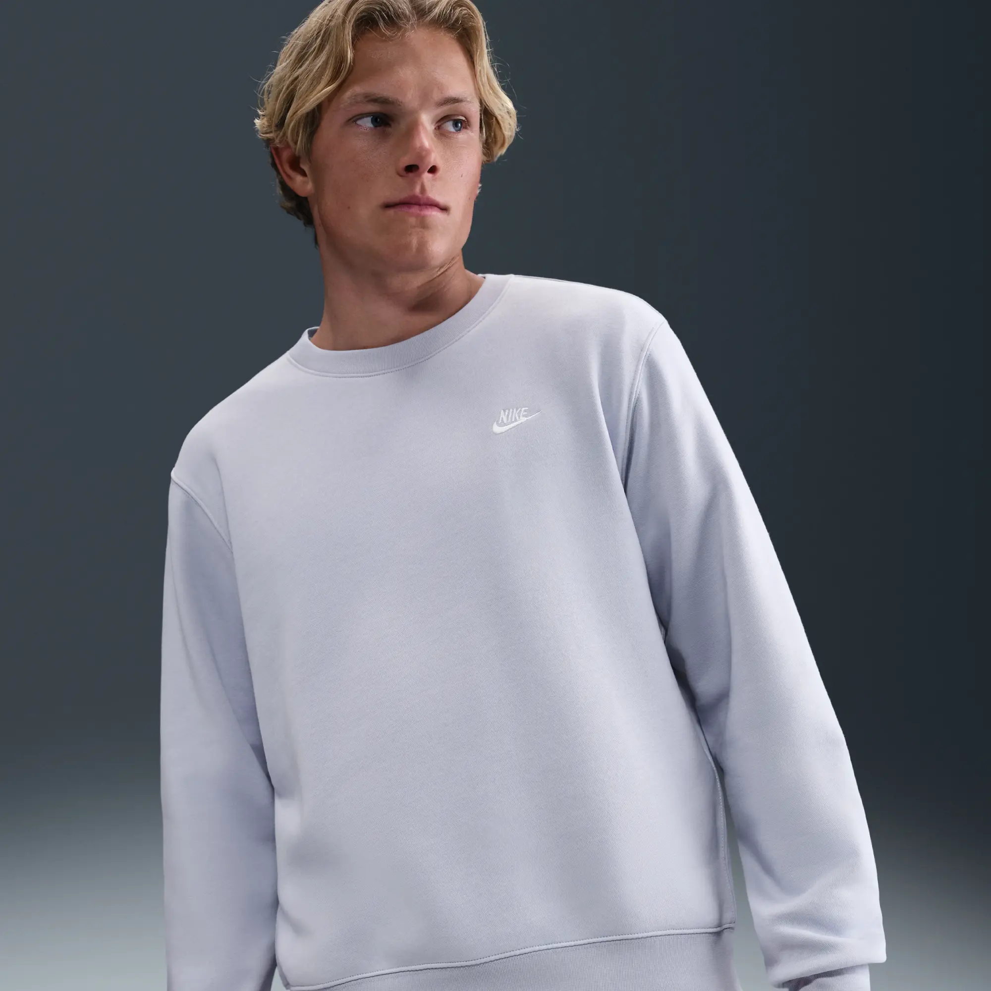 Nike Club Men's Fleece Crew - Grey - Fleece > Club Fleece