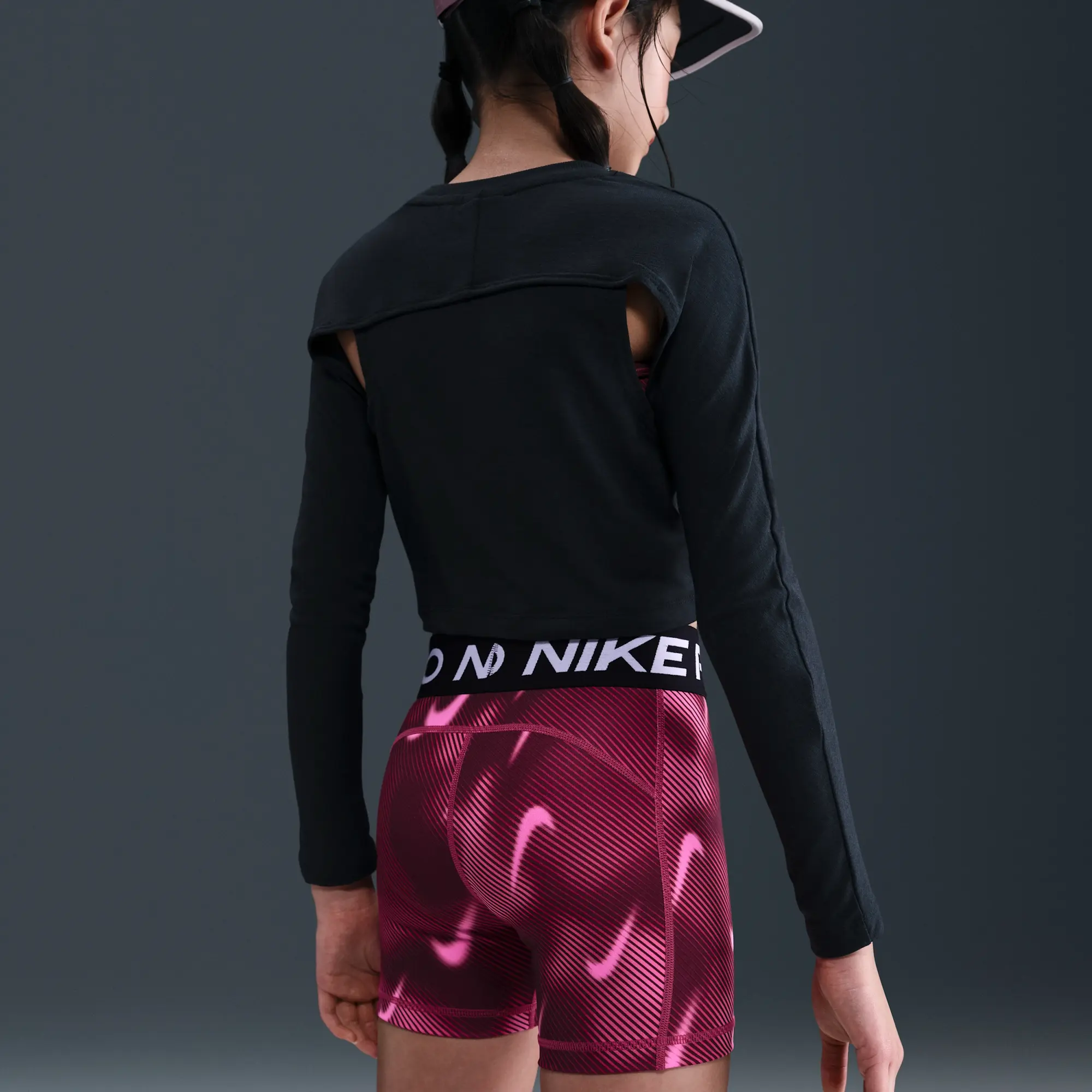 Nike Pro Older Kids' (Girls') Dri-FIT 7.5cm (approx.) Shorts - Purple - Sustainable Materials