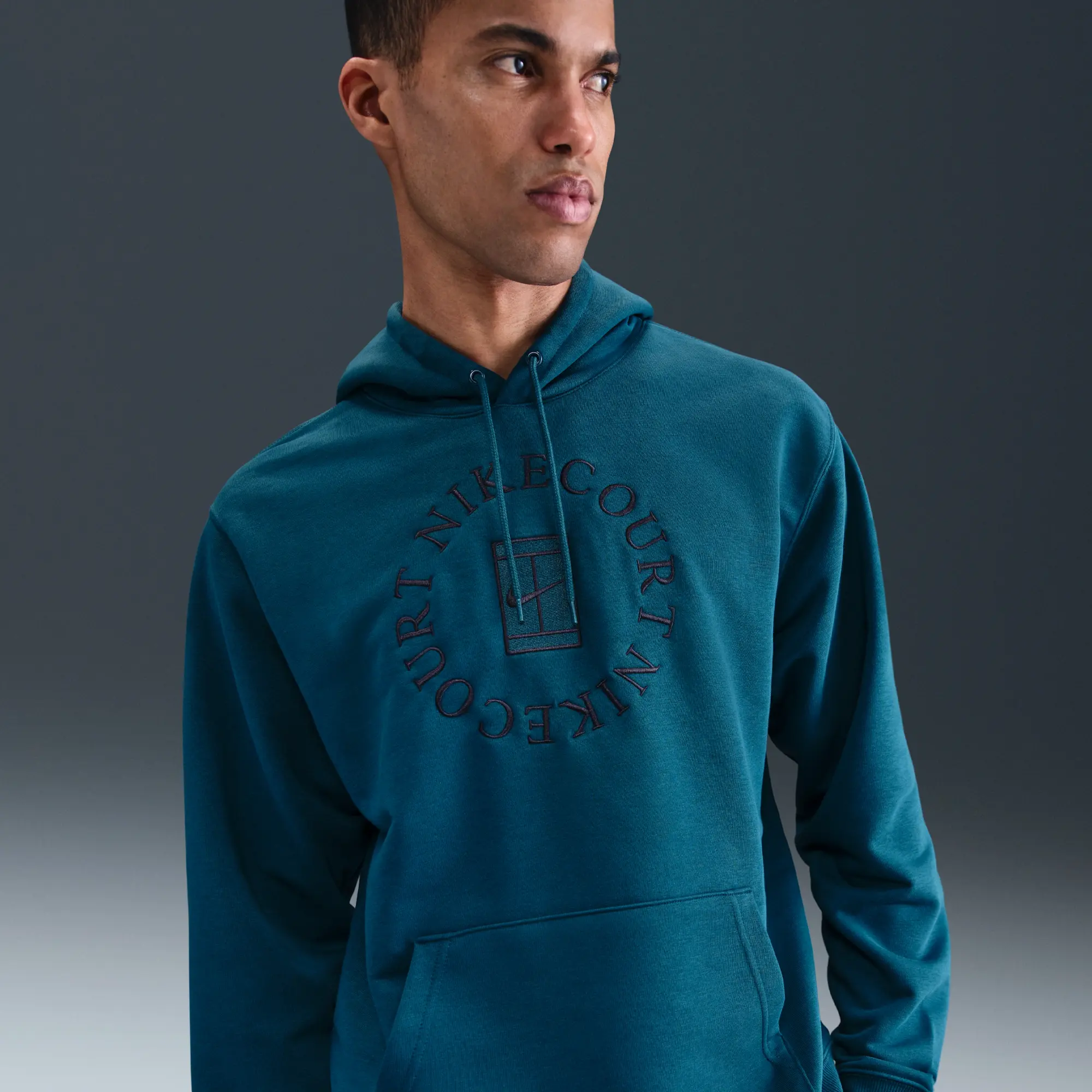 NikeCourt Heritage Men's Dri-FIT French Terry Tennis Pullover Hoodie - Blue - Fleece