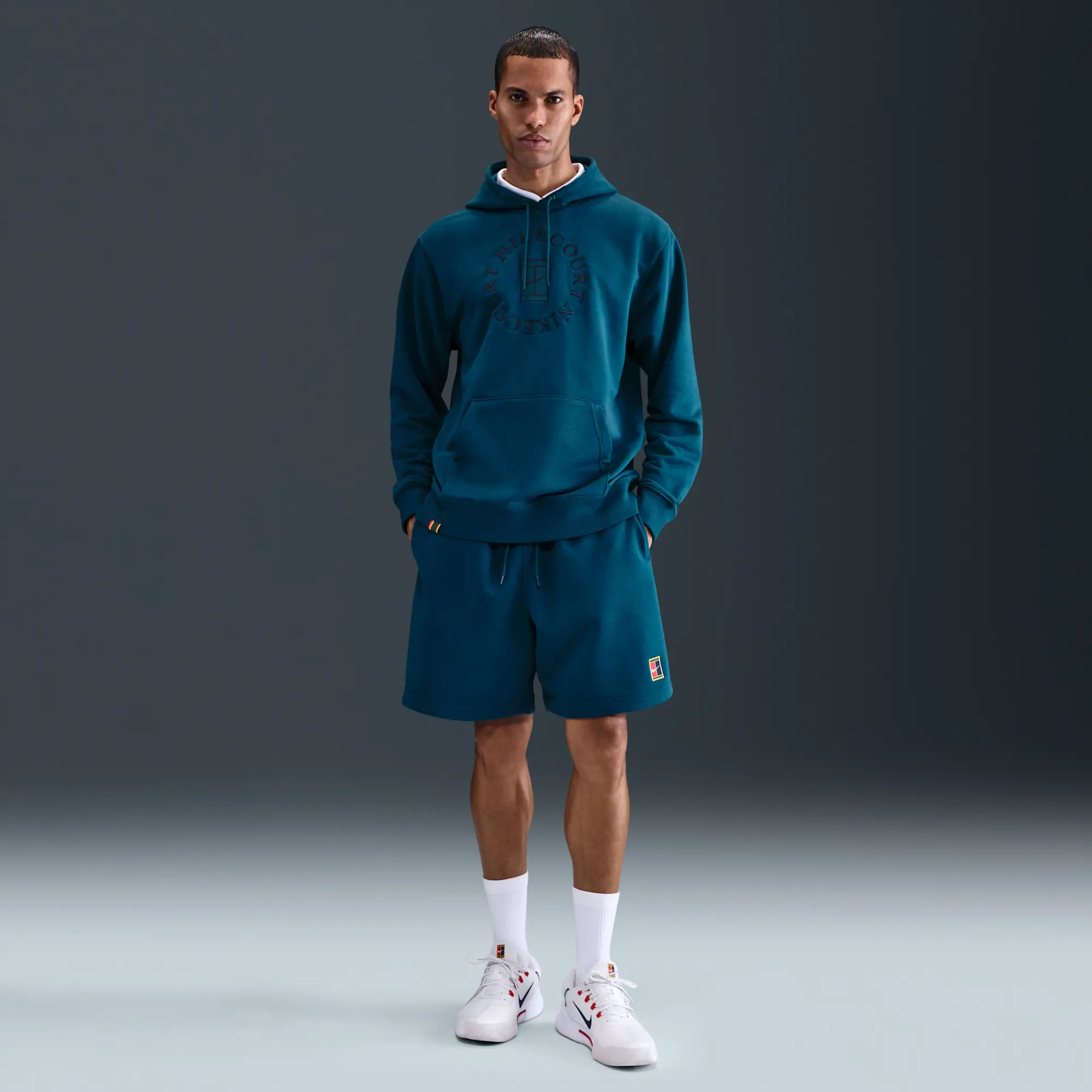 NikeCourt Heritage Men's Dri-FIT French Terry Tennis Pullover Hoodie - Blue - Fleece