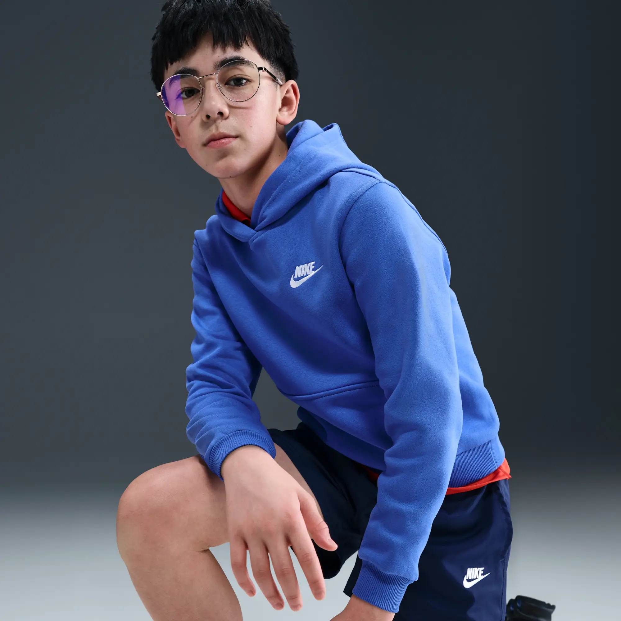 Nike Sportswear Club Fleece Older Kids' Pullover Hoodie - Blue - Fleece > Club Fleece