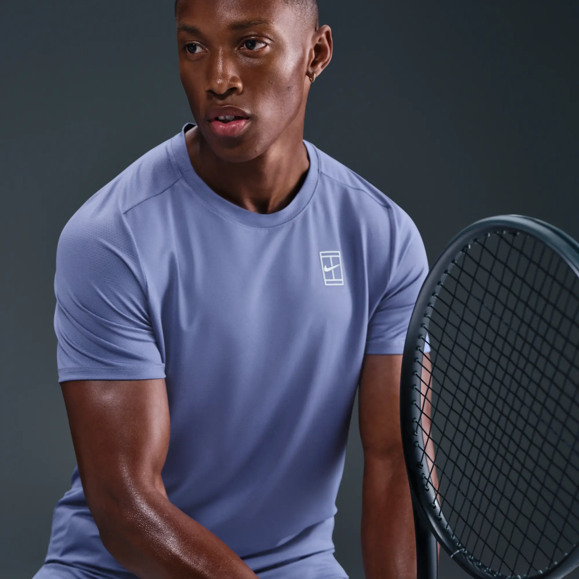 NikeCourt Advantage Men's Dri-FIT Tennis Top - Blue - Sustainable Materials