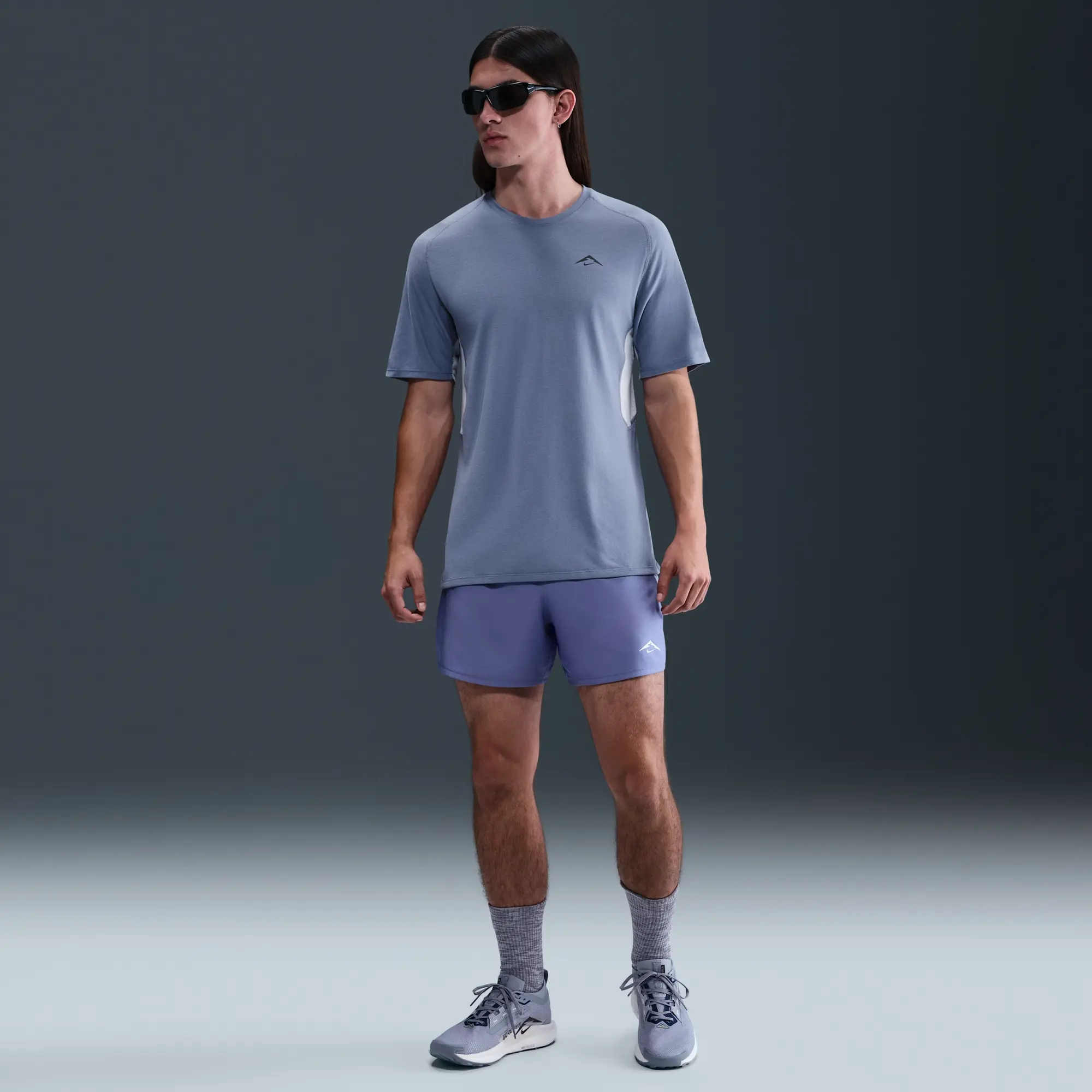 Nike Trail Solar Chase Men's Dri-FIT ADV Short-Sleeve Running Top - Blue - Sustainable Materials