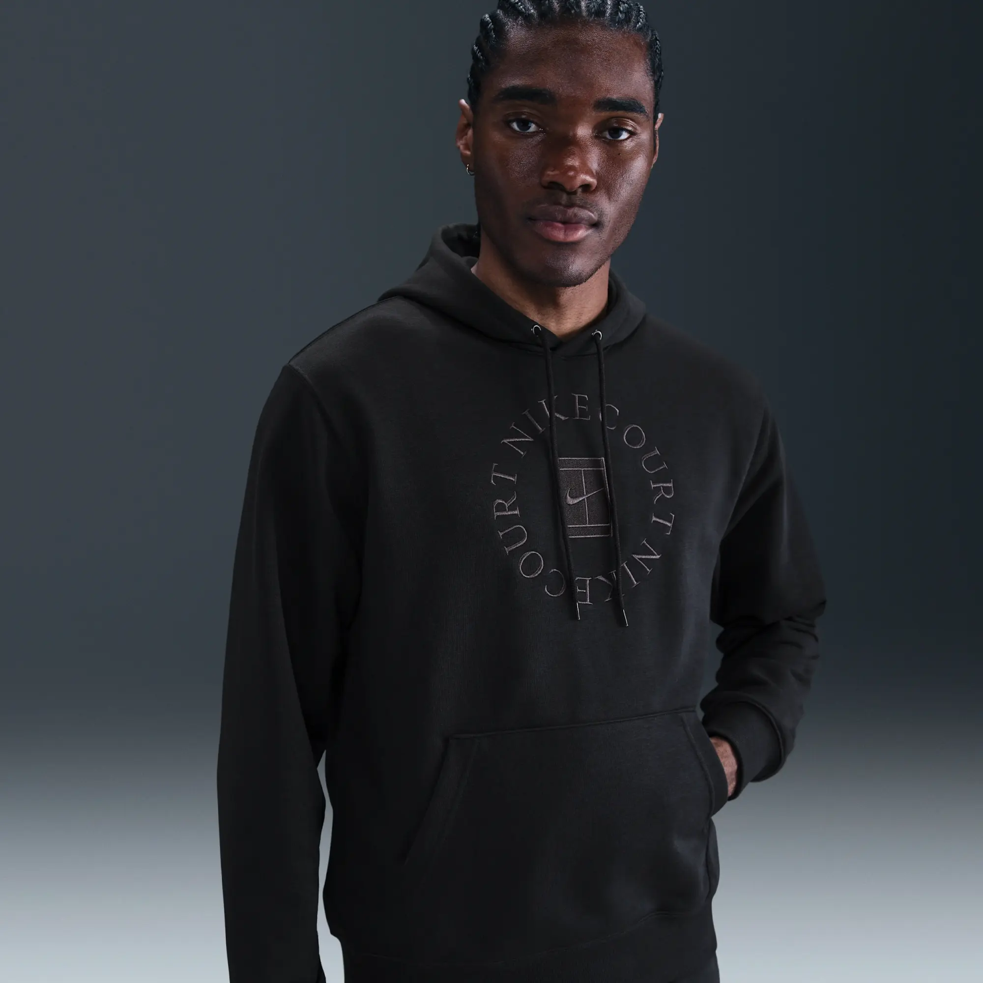 NikeCourt Heritage Men's Dri-FIT French Terry Tennis Pullover Hoodie - Black - Fleece