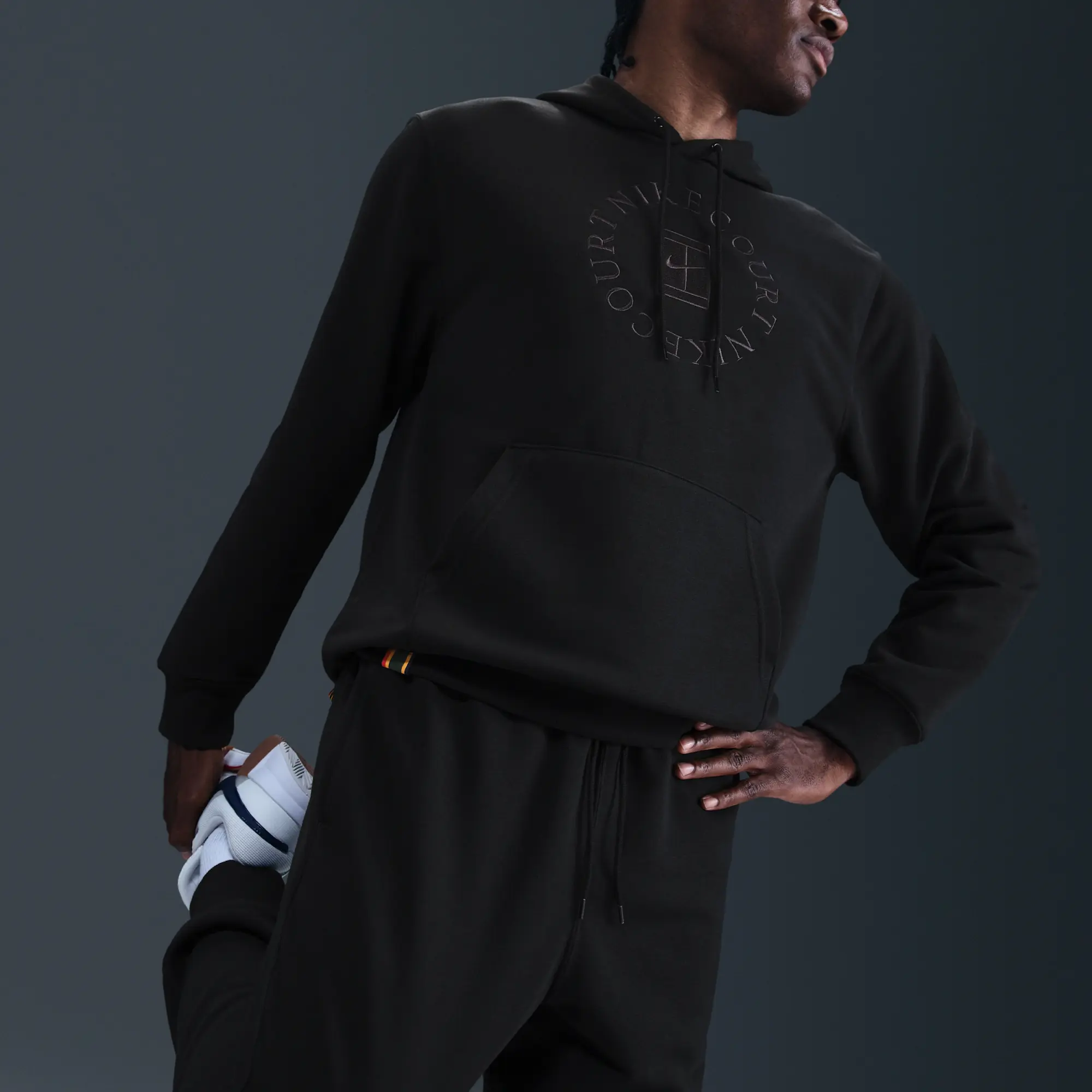 NikeCourt Heritage Men's Dri-FIT French Terry Tennis Pullover Hoodie - Black - Fleece