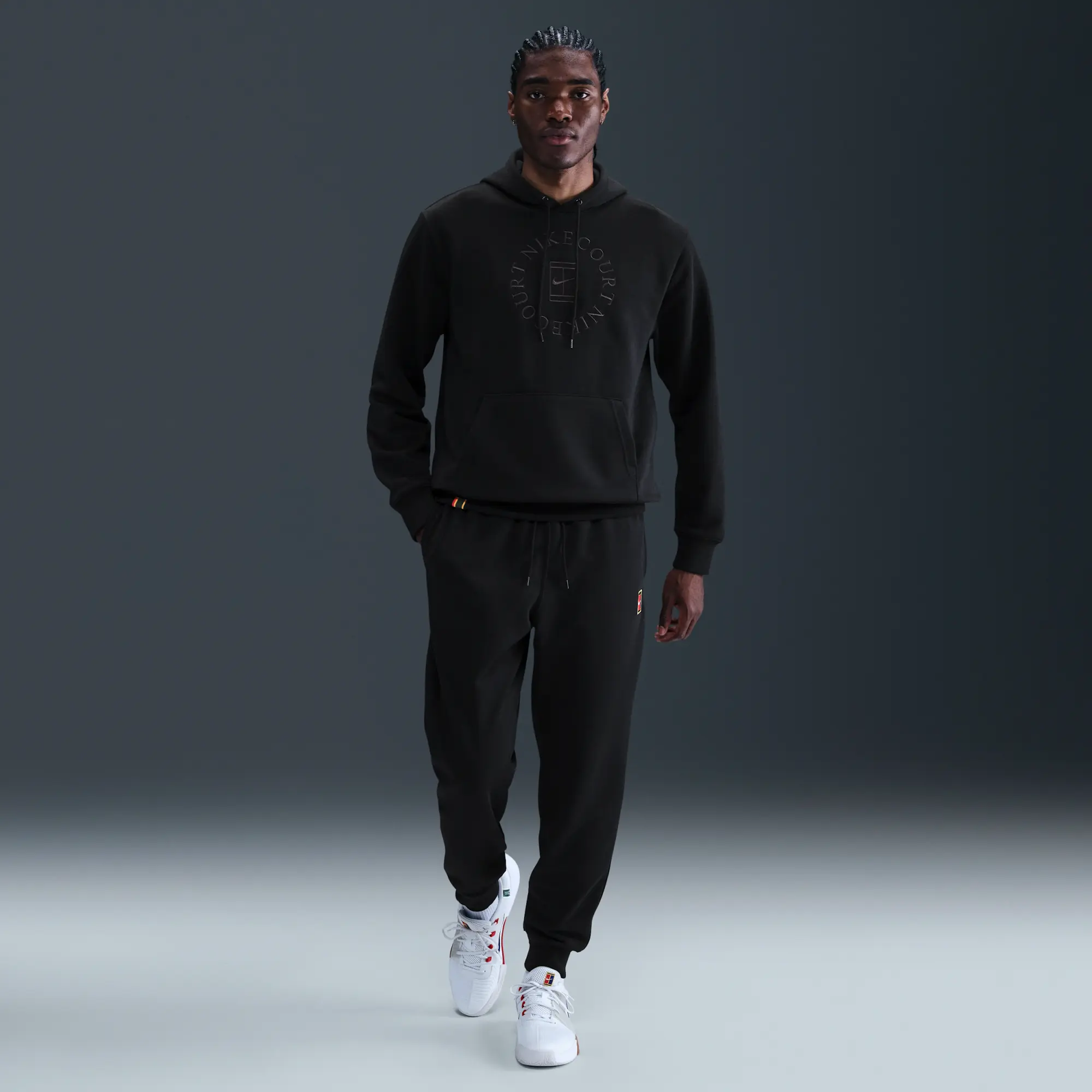 NikeCourt Heritage Men's Dri-FIT French Terry Tennis Pullover Hoodie - Black - Fleece