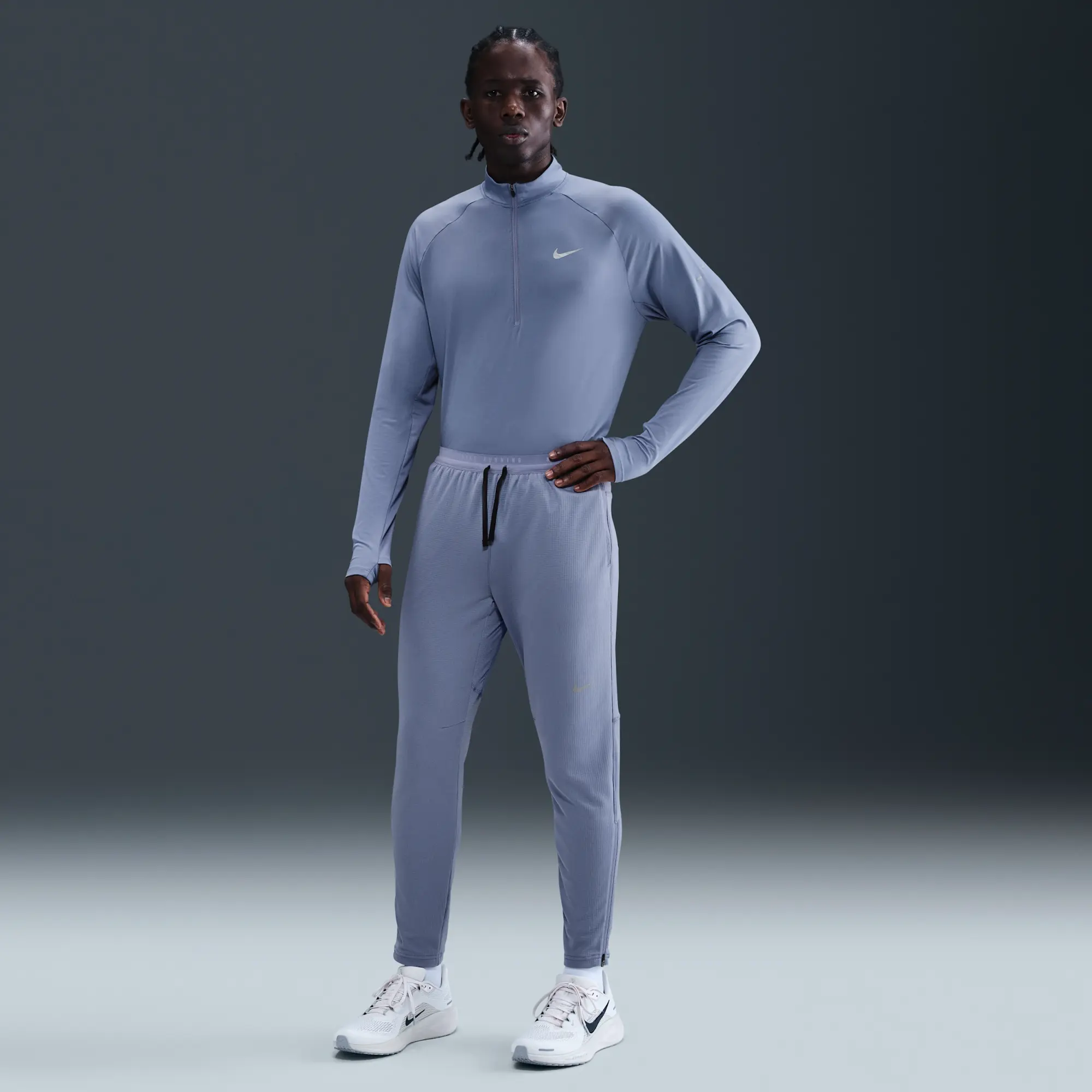 Nike Stride Men's Dri-FIT 1/4-Zip Running Top - Blue - Sustainable Materials