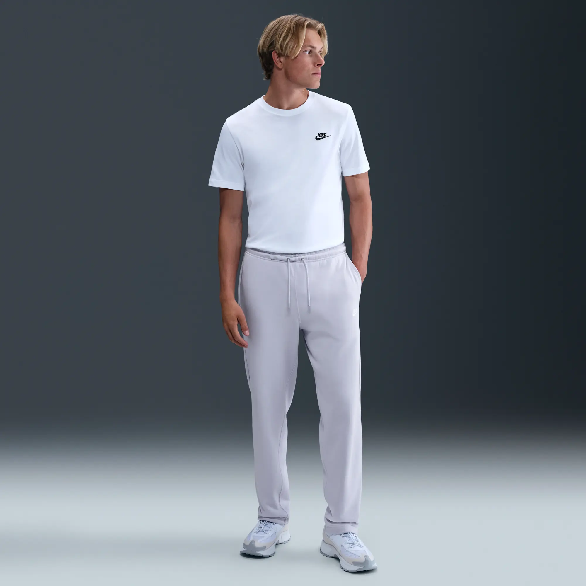 Nike Club Men's French Terry Open-Hem Trousers - Grey - Fleece > Club Fleece